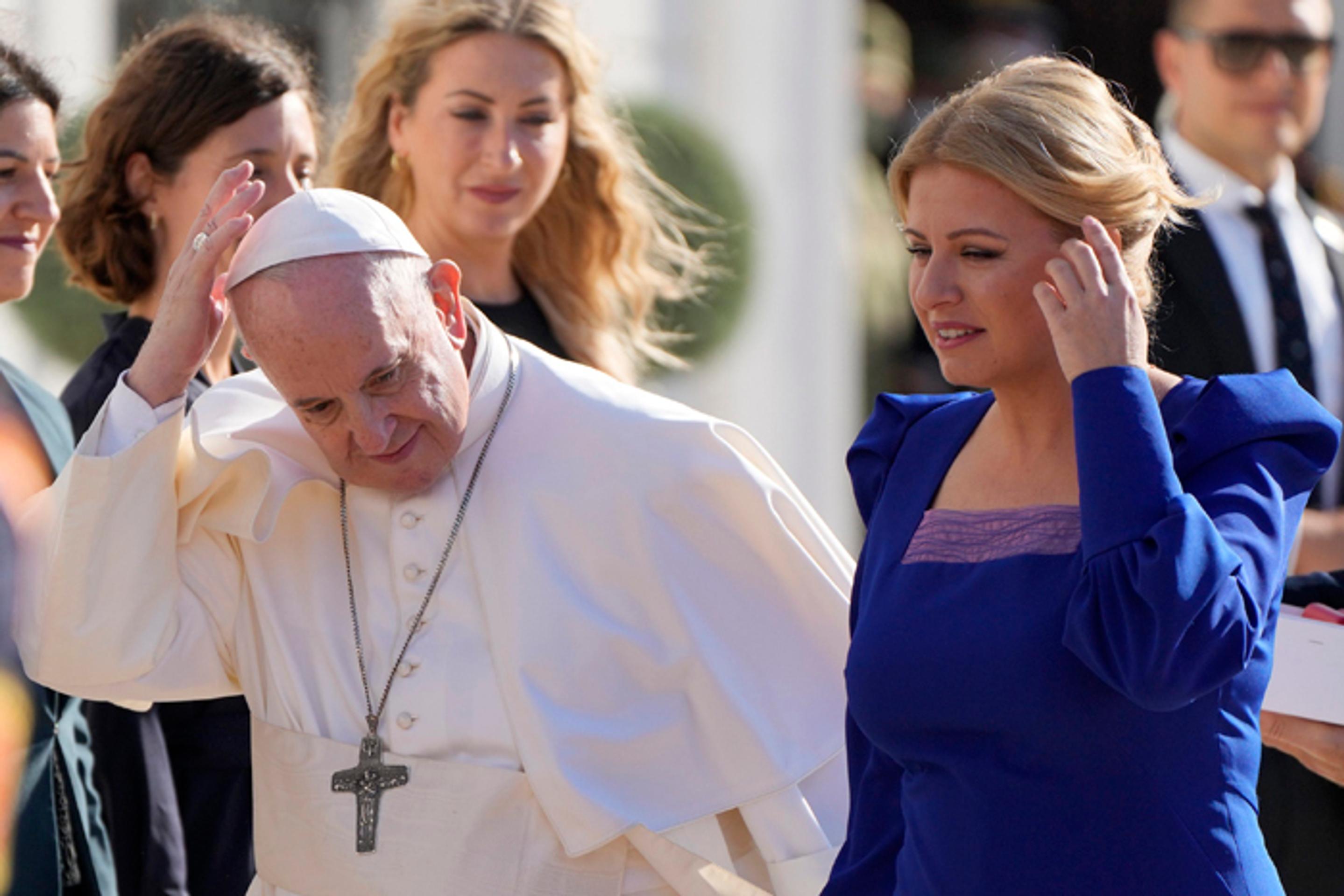 Pápež František a prezidentka Zuzana Čaputová.
