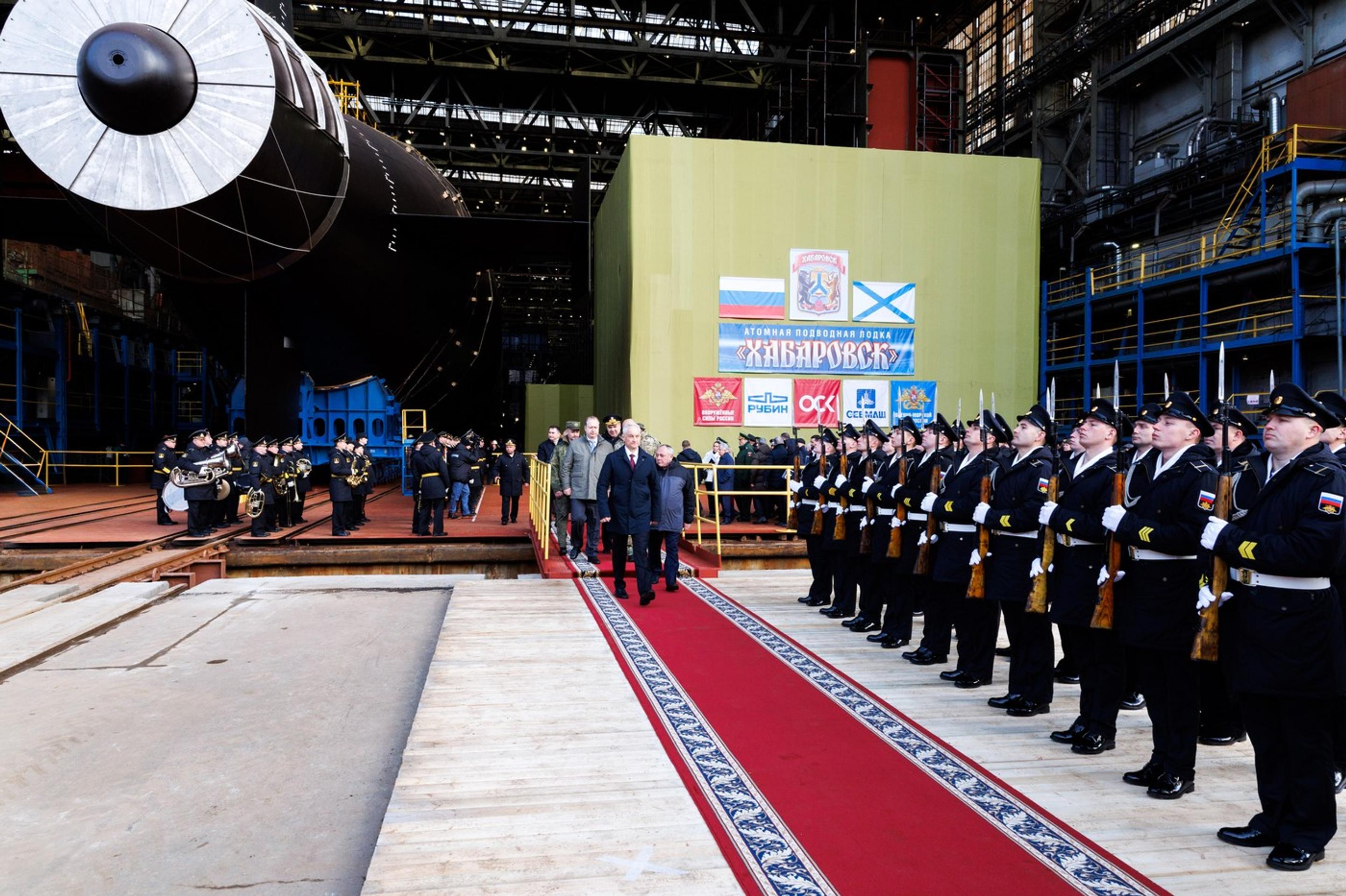 Rusko spustilo na vodu novú jadrovú ponorku Chabarovsk.