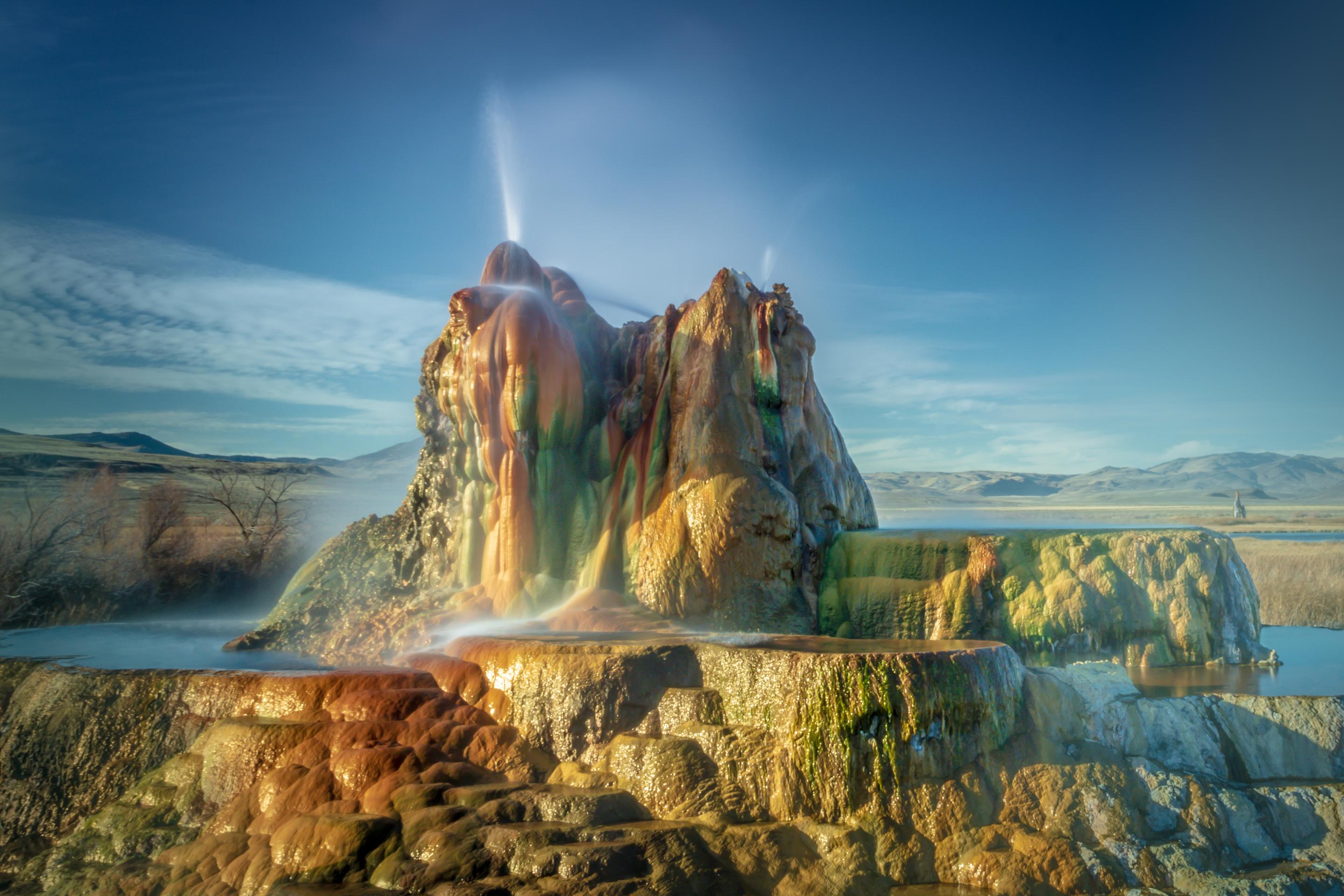 Fly Geyser, Nevada, USA.