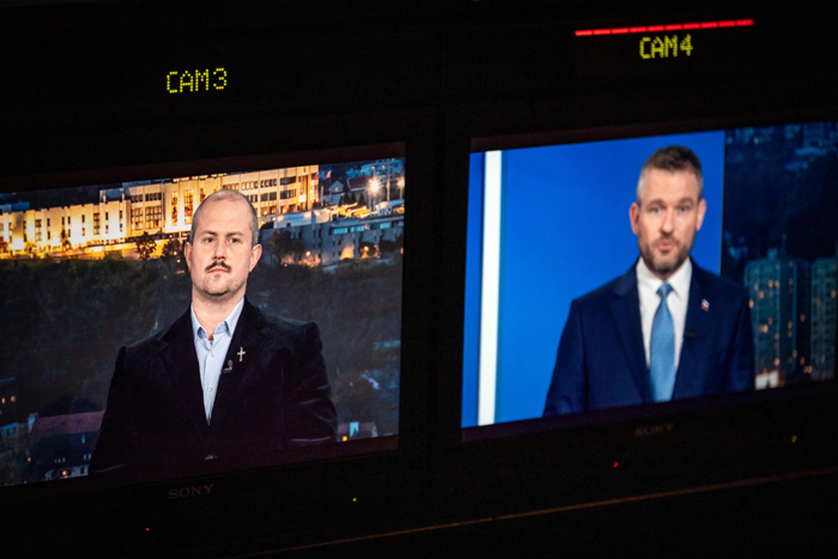 Lídri politických strán v predvolebnej debate na TV Markíza.