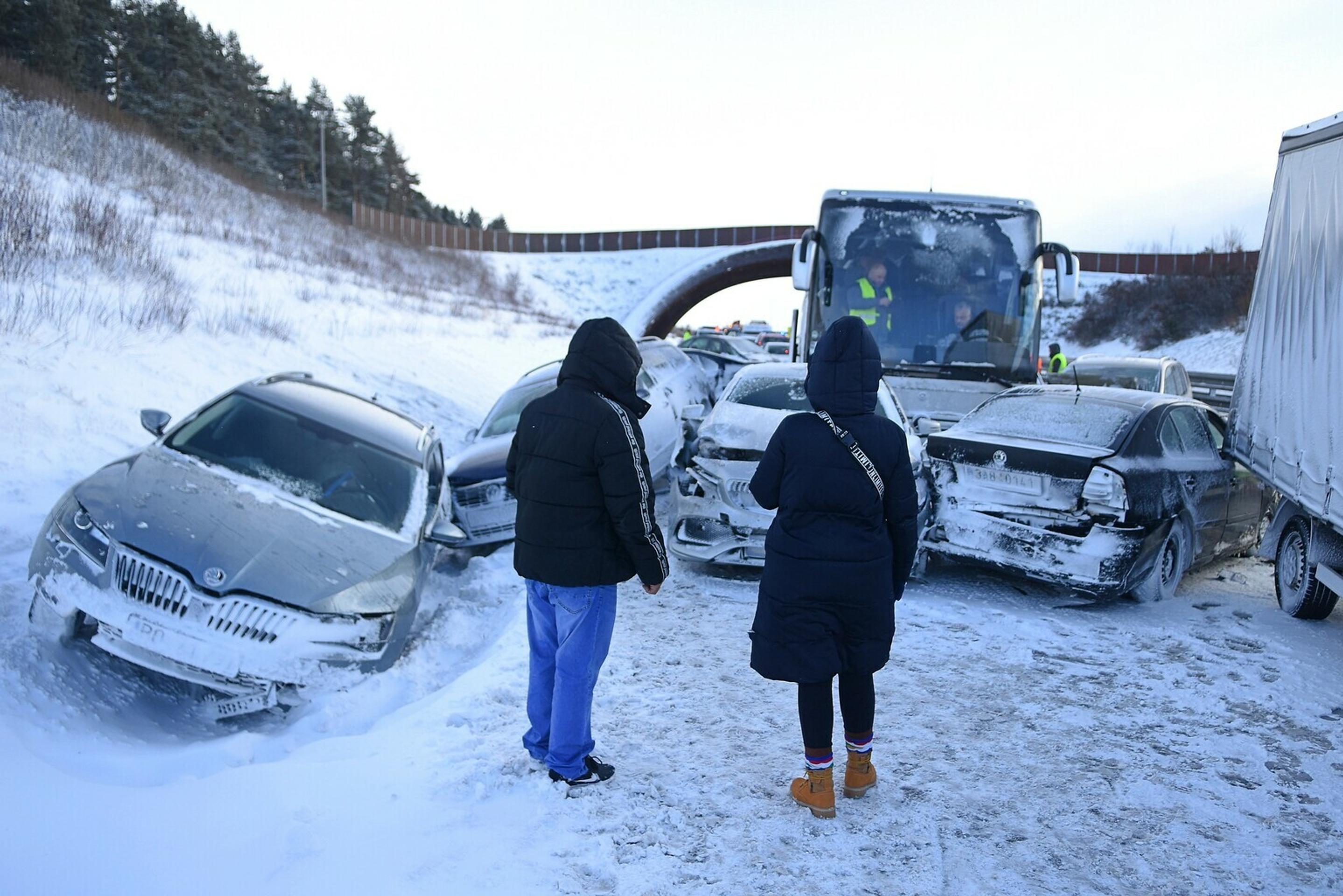 Hromadná nehoda na D1 pod Tatrami.
