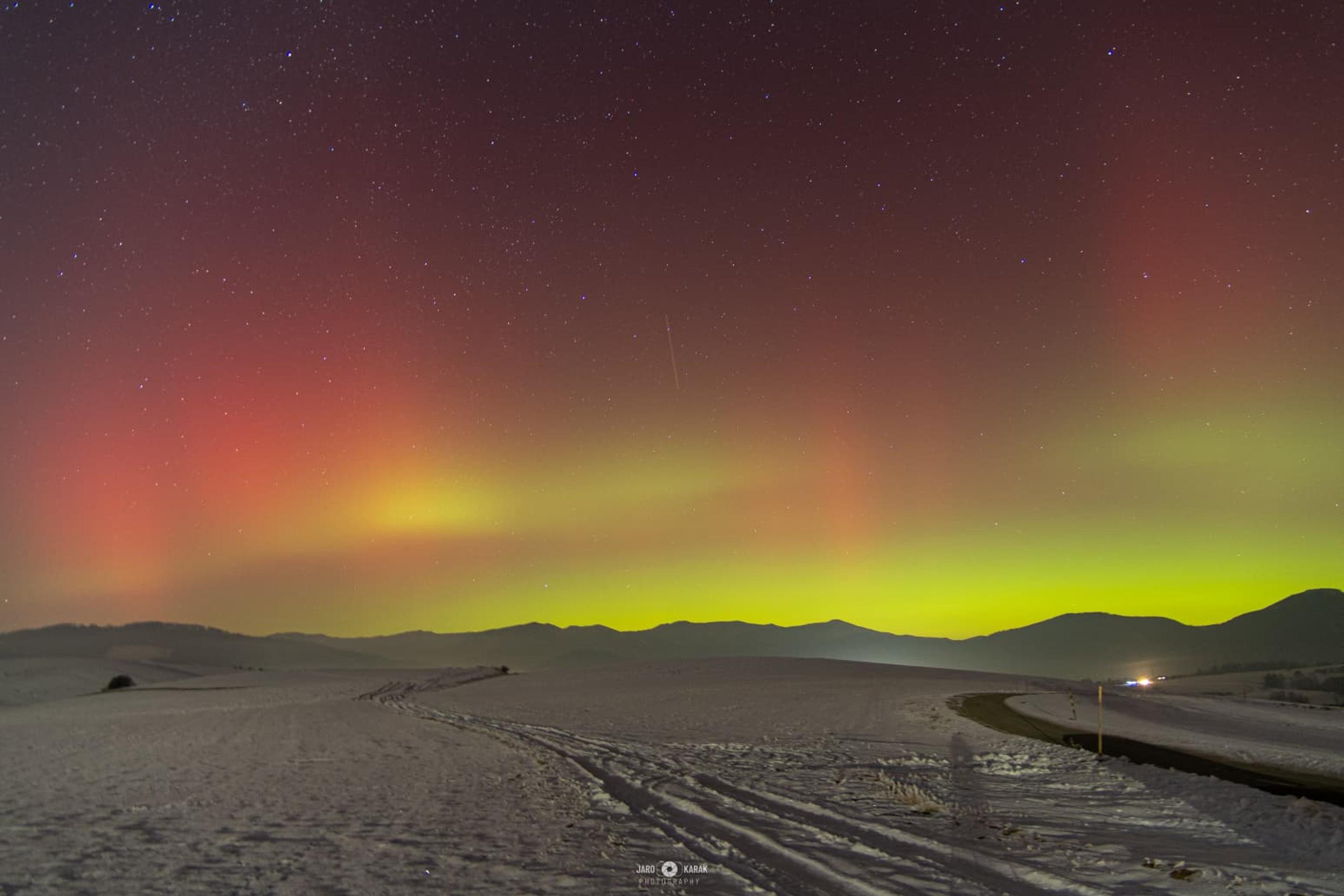 Polárna žiara pri Brezne