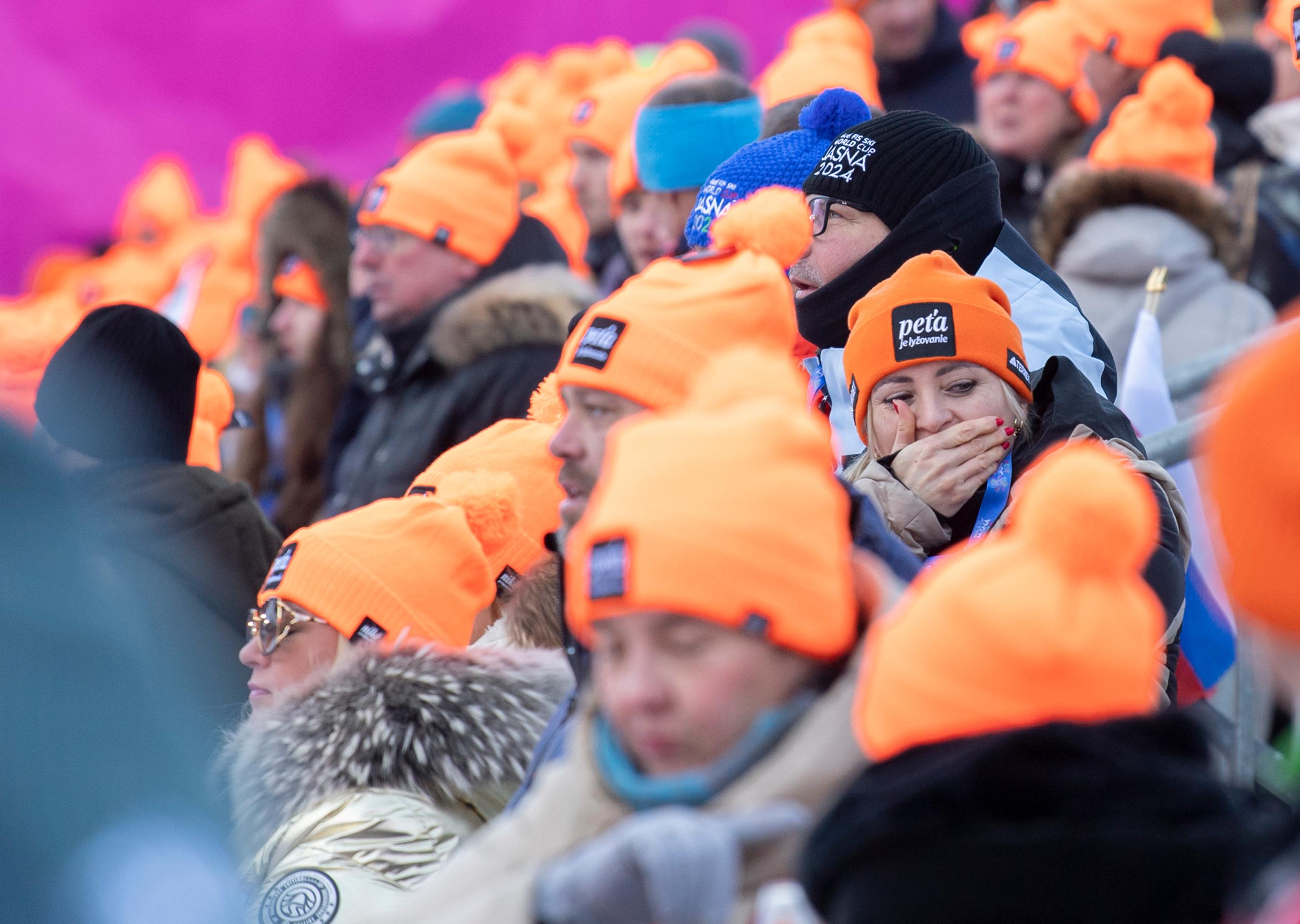 Fanúšikovia Petry Vlhovej počas prvého kola obrovského slalomu žien v Jasnej.