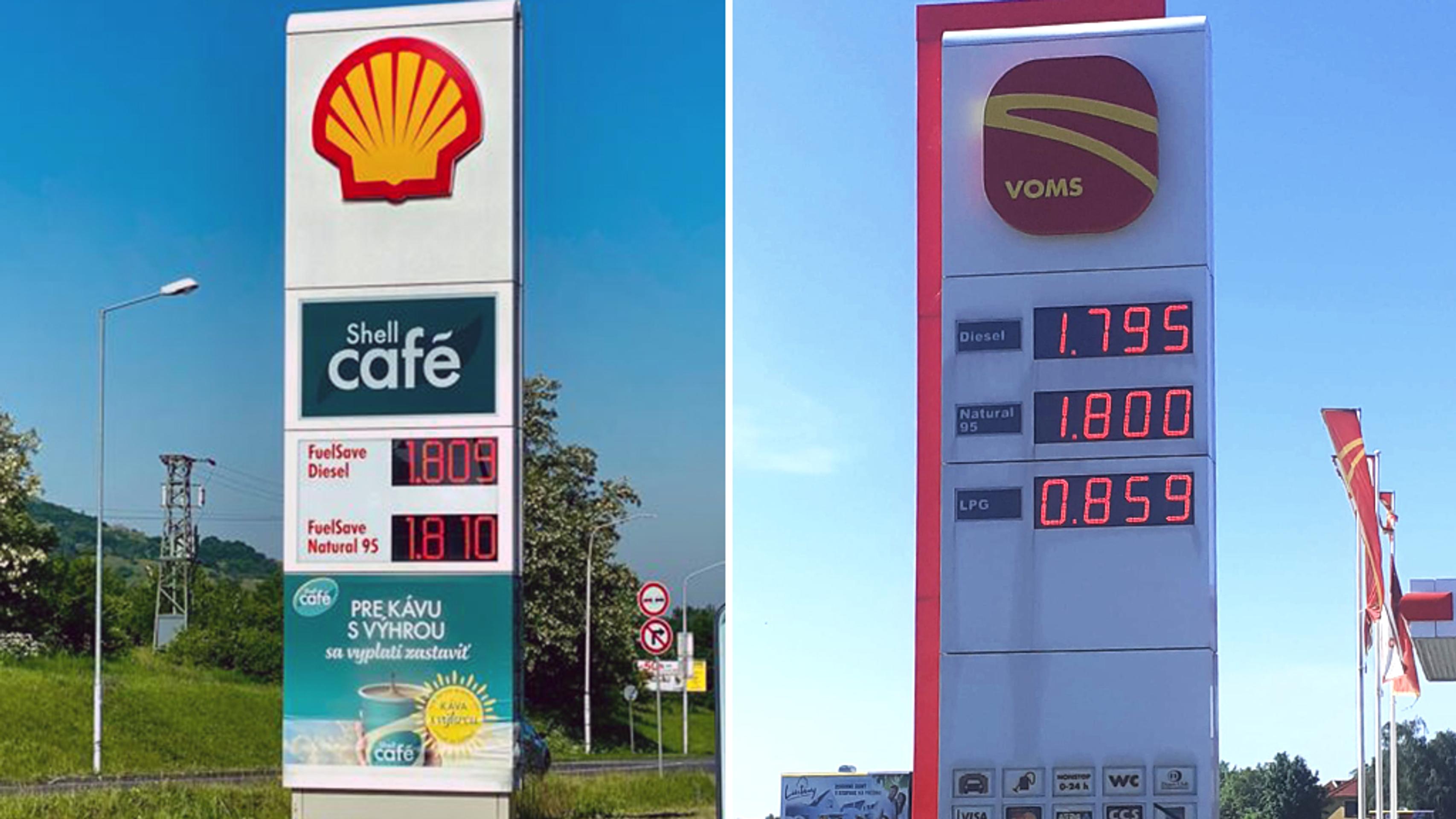 Ceny benzínu a nafty (18.5.2022)