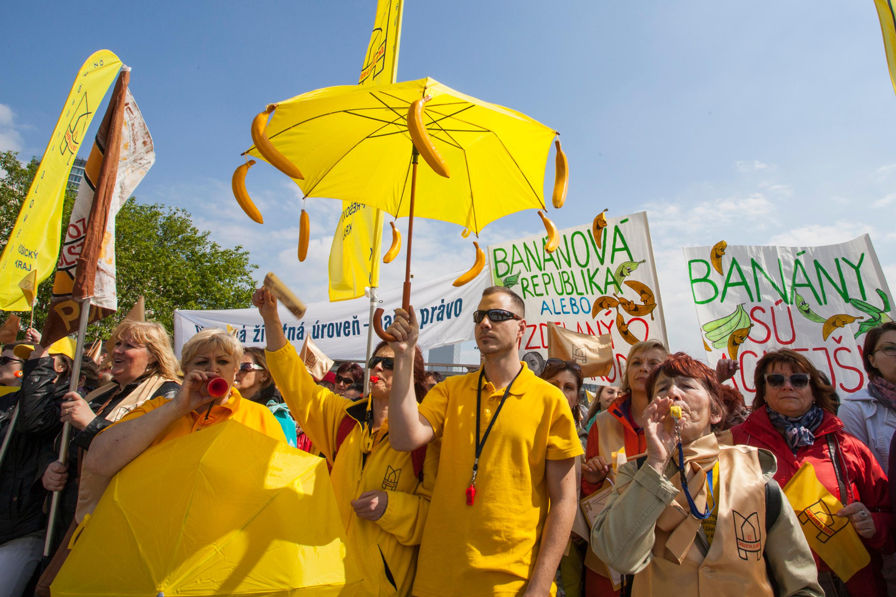 Protest učiteľov v Bratislave 