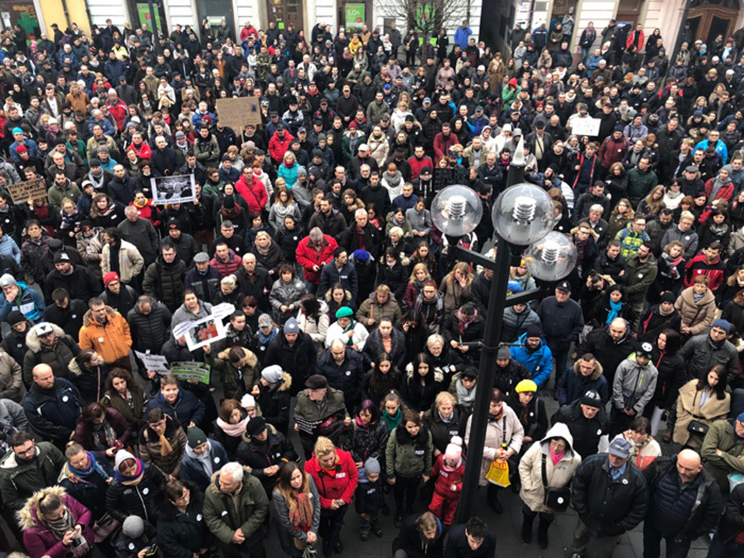 Protestné zhromaždenie v Trnave.