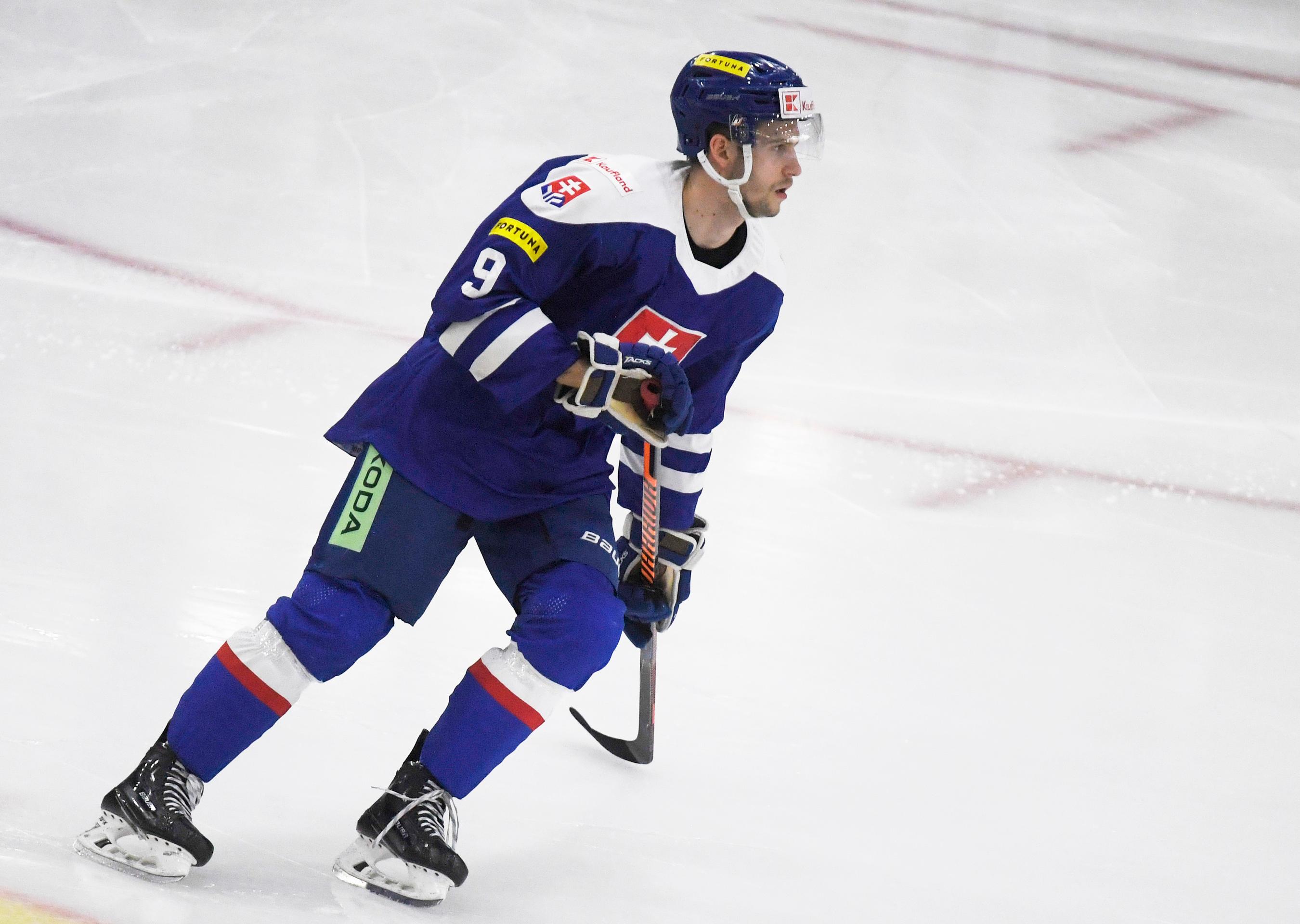 Na snímke Rayen Petrovický, ktorý debutuje v slovenskej hokejovej reprezentácii.