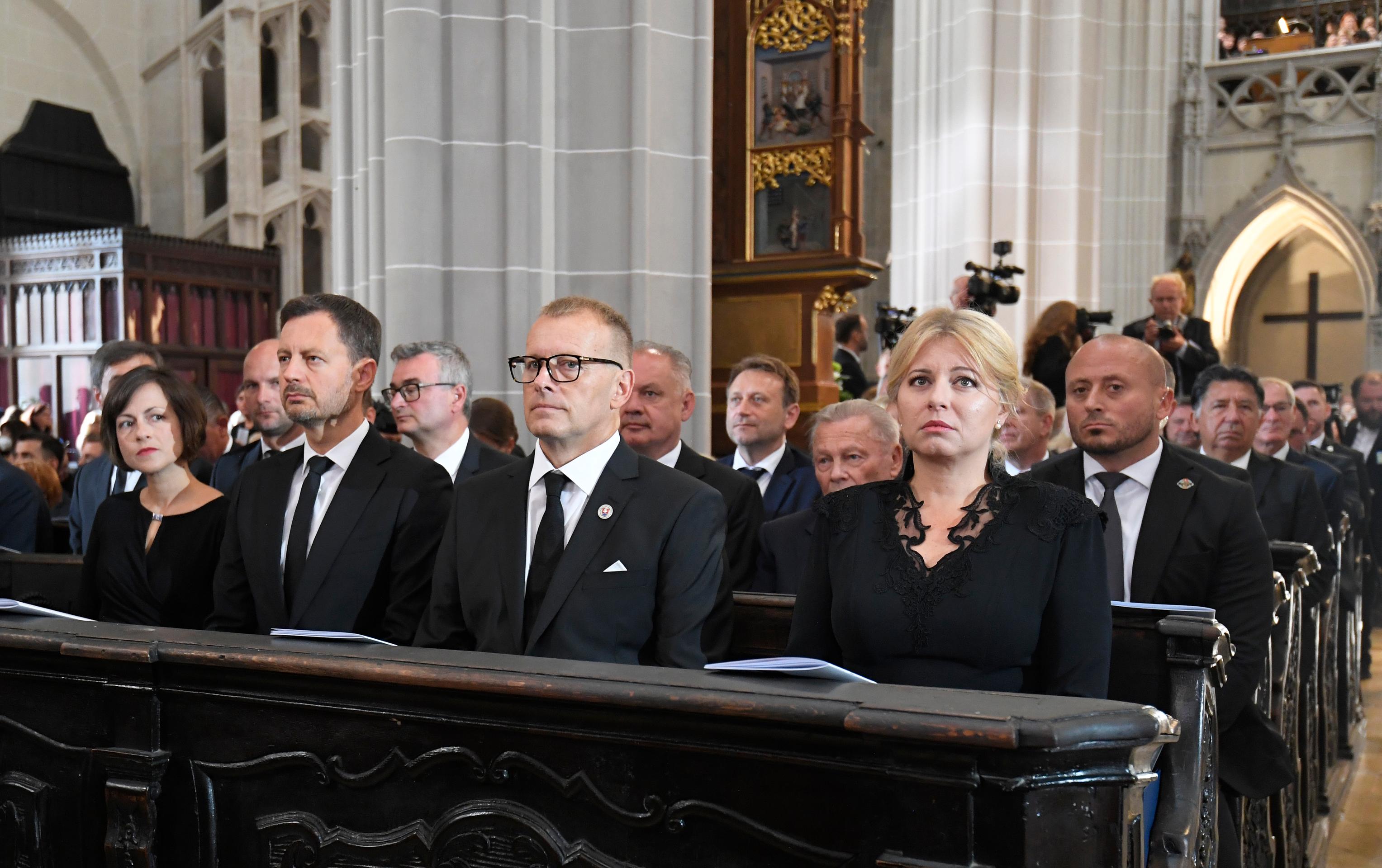 Na snímke sprava prezidentka Zuzana Čaputová, predseda NR SR Boris Kollár a predseda vlády SR Eduard Heger 