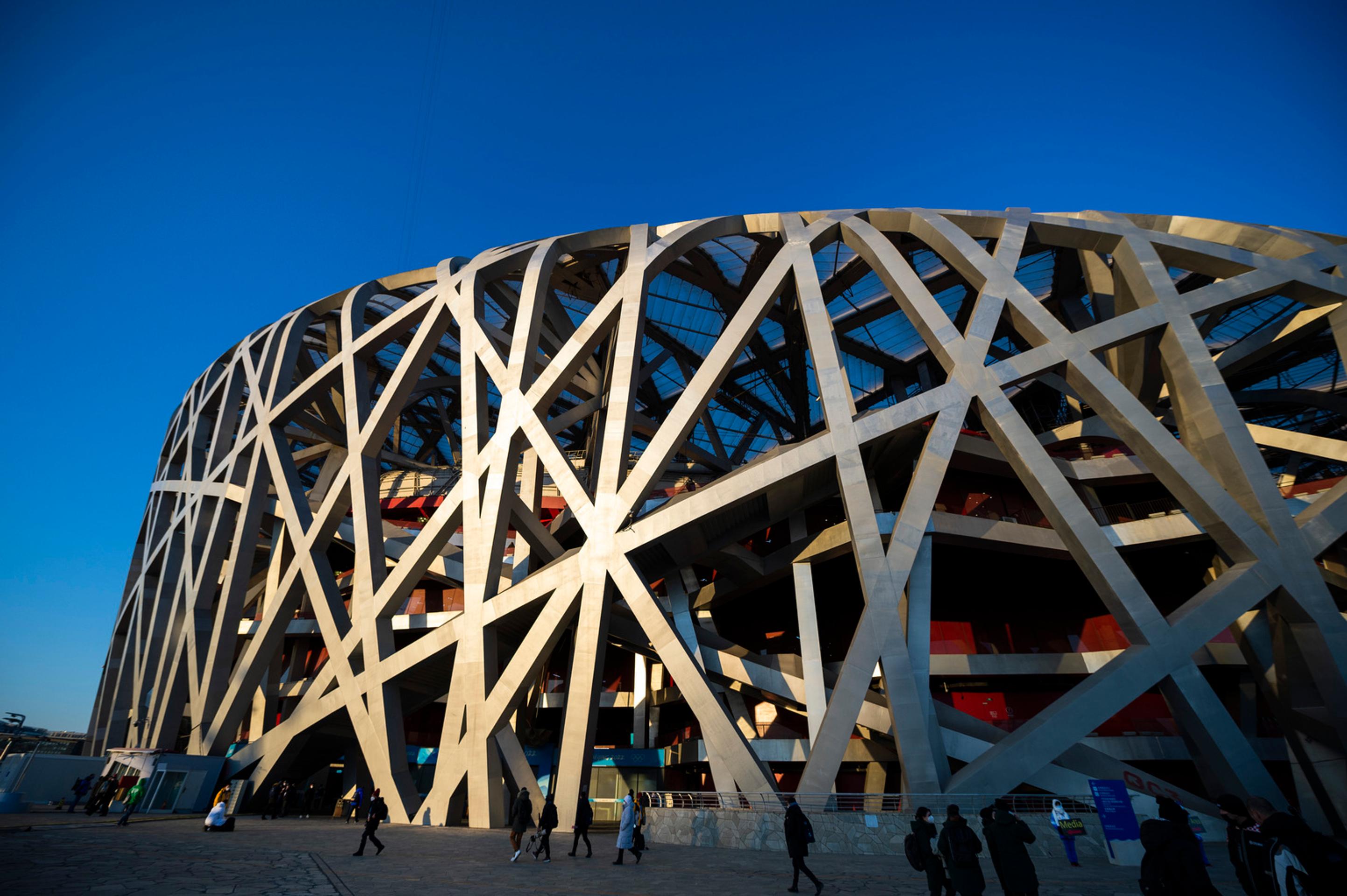 Národný štadión Vtáčie hniezdo, dejisko otváracieho ceremoniálu ZOH 2022.