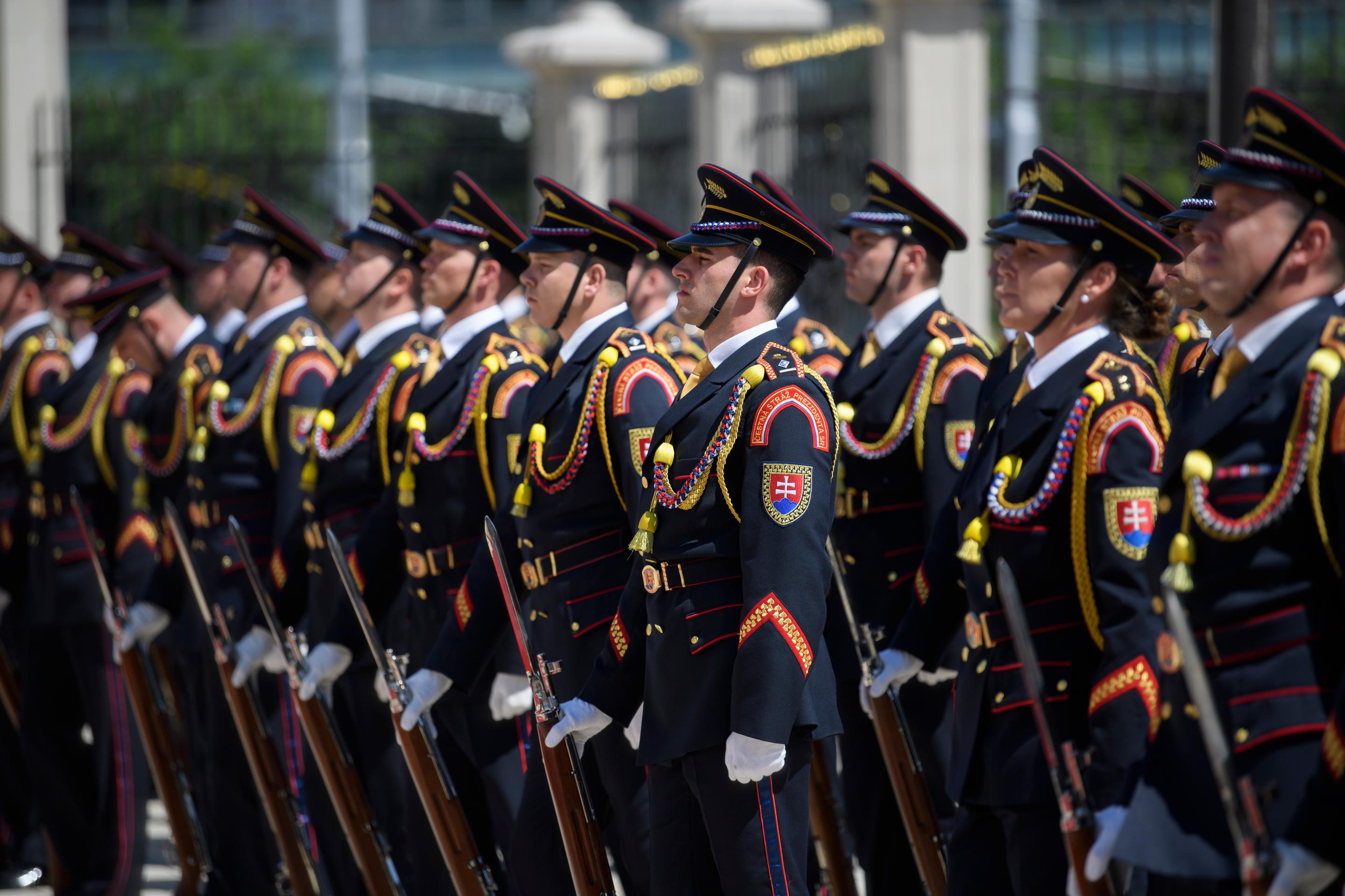 Slávnostné odovzdanie paláca a prehliadka stráže.