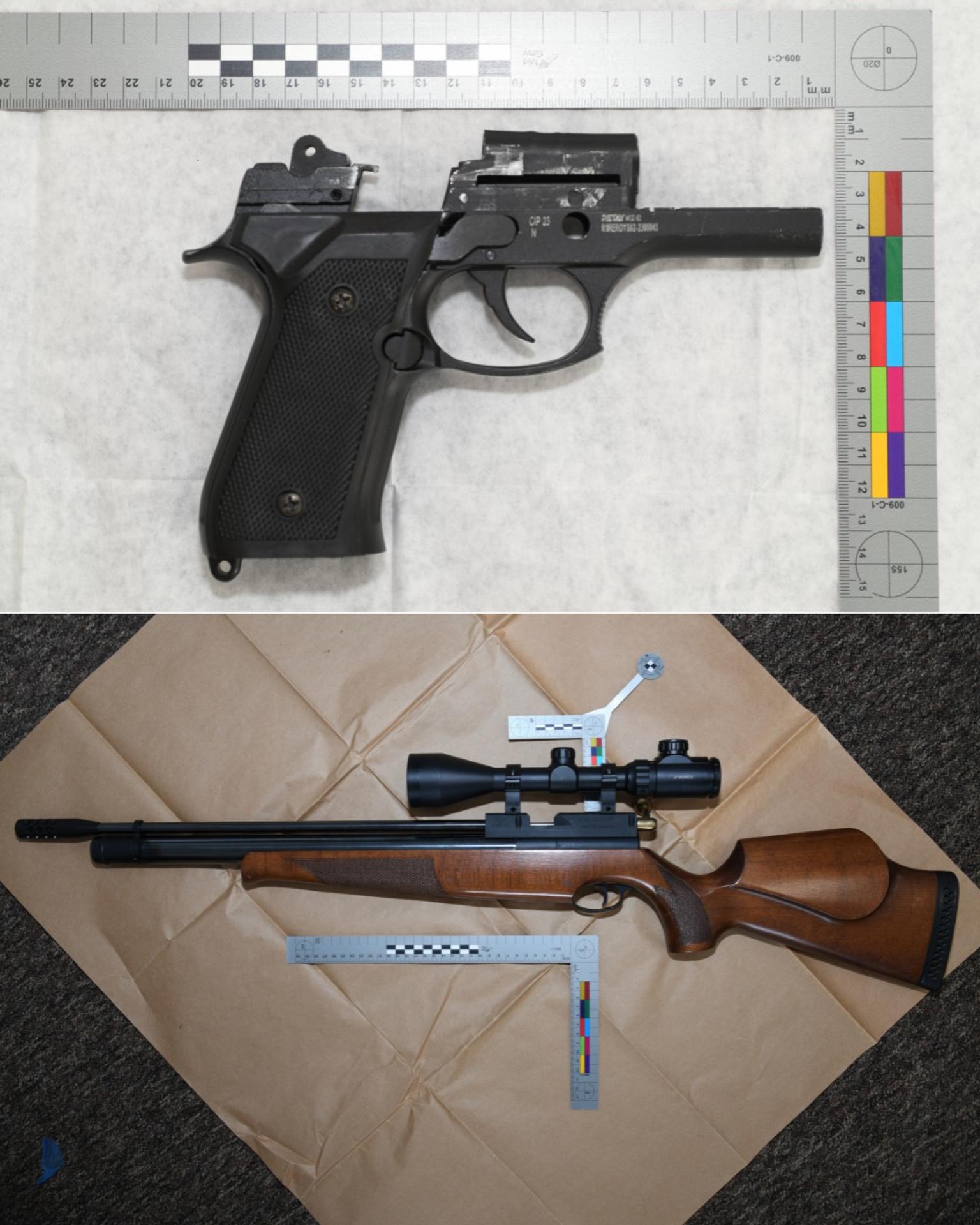 Zbrane, ktoré našla polícia v Británii u Slováka, ktorého odsúdili za nelegálnu výrobu munície.