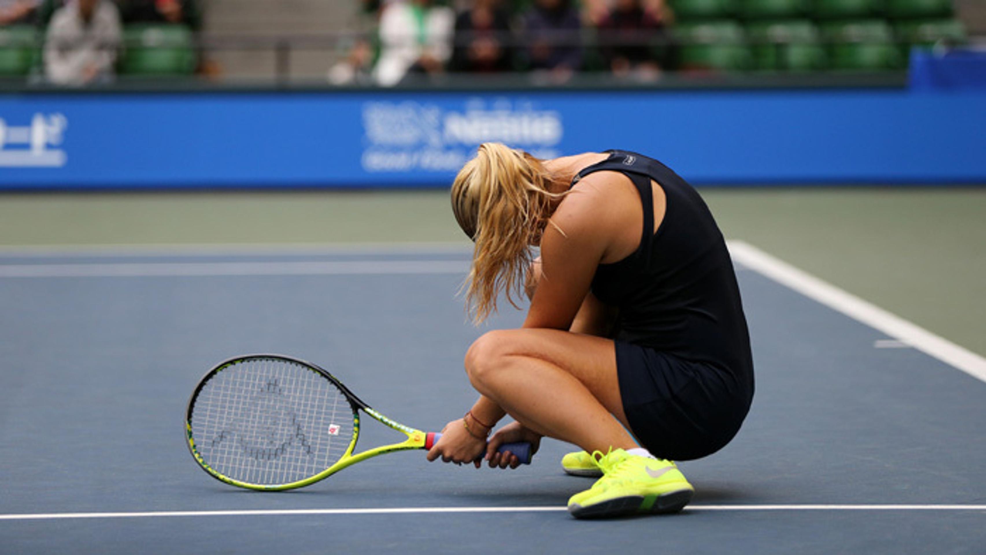 Dominika Cibulková po zápase s Carlou Suarezovou Navarrovou na turnaji v Tokiu.