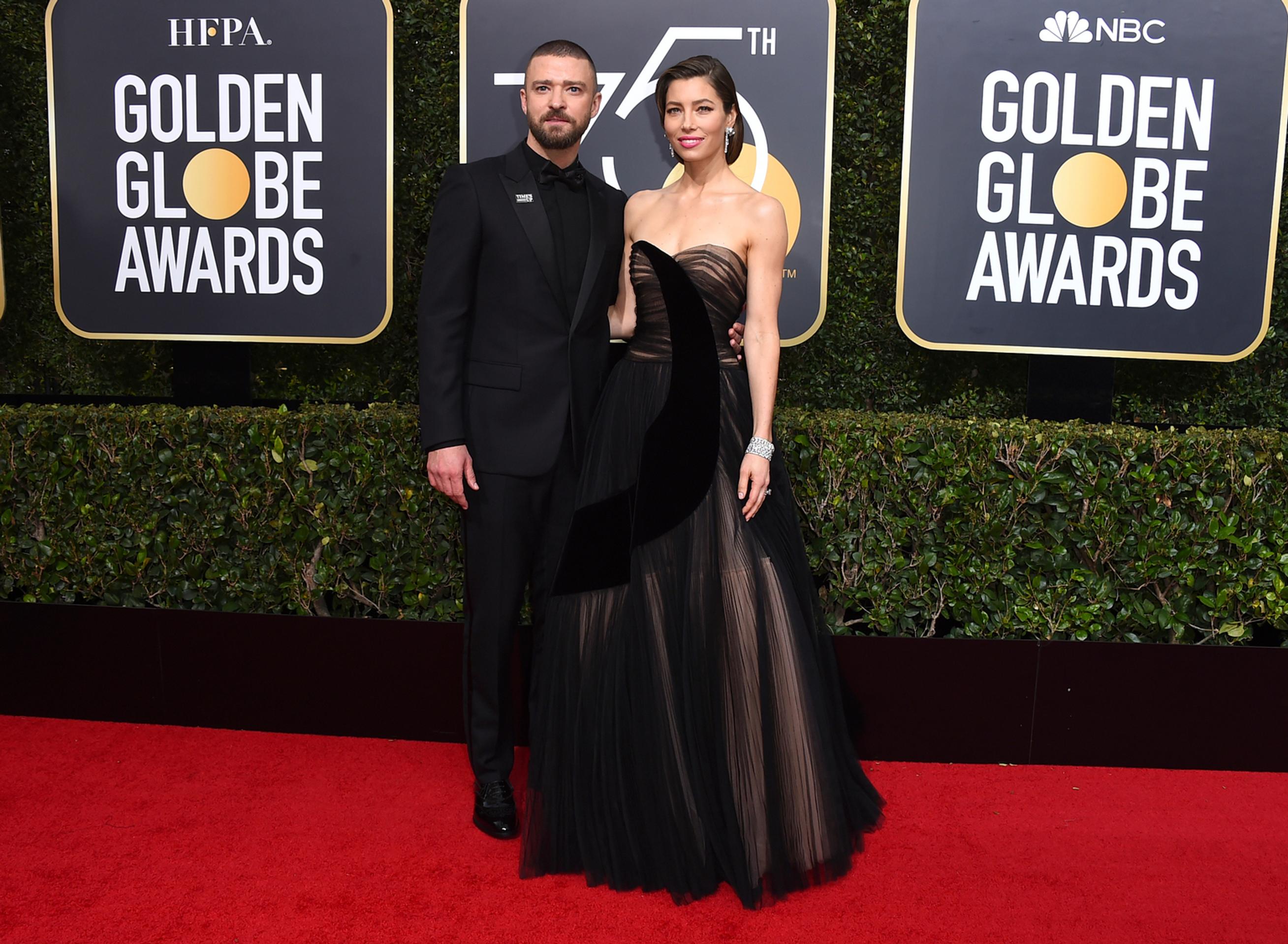 Justin Timberlake a Jessica Biel na Zlatých glóbusoch