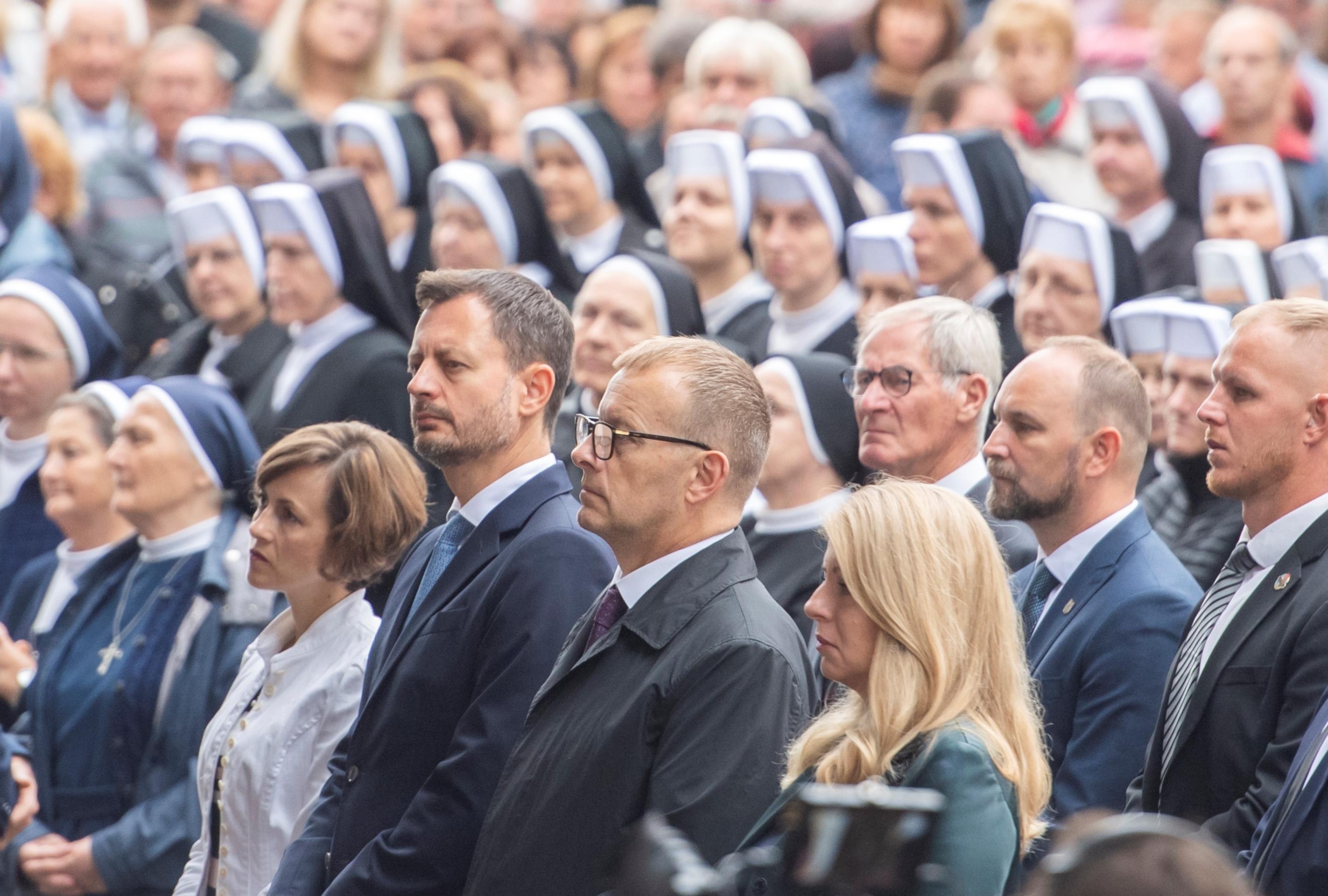 Prezidentka SR Zuzana Čaputová, predseda NRSR Boris Kollár a premiér SR Eduard Heger.