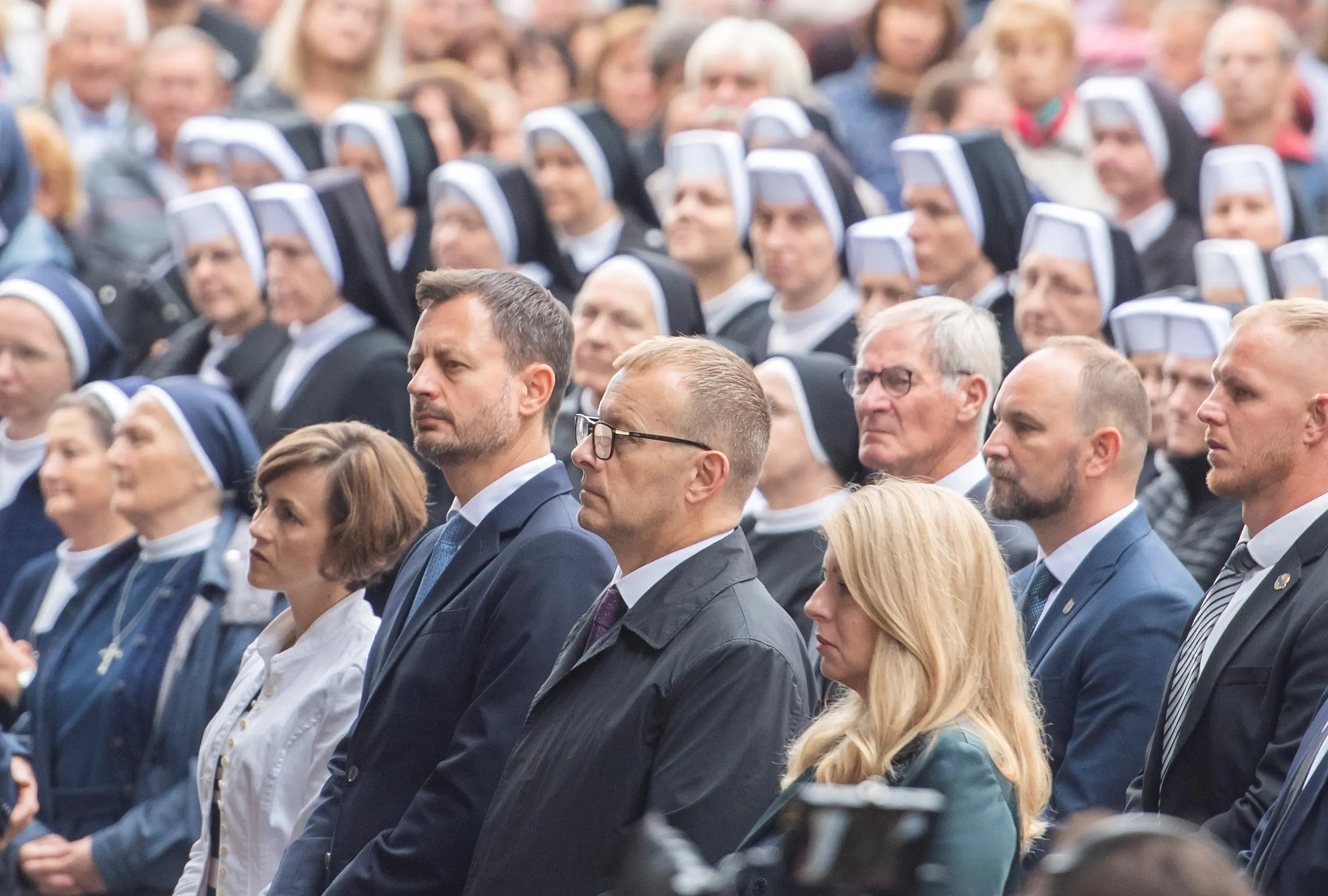 Prezidentka SR Zuzana Čaputová, predseda NRSR Boris Kollár a premiér SR Eduard Heger.