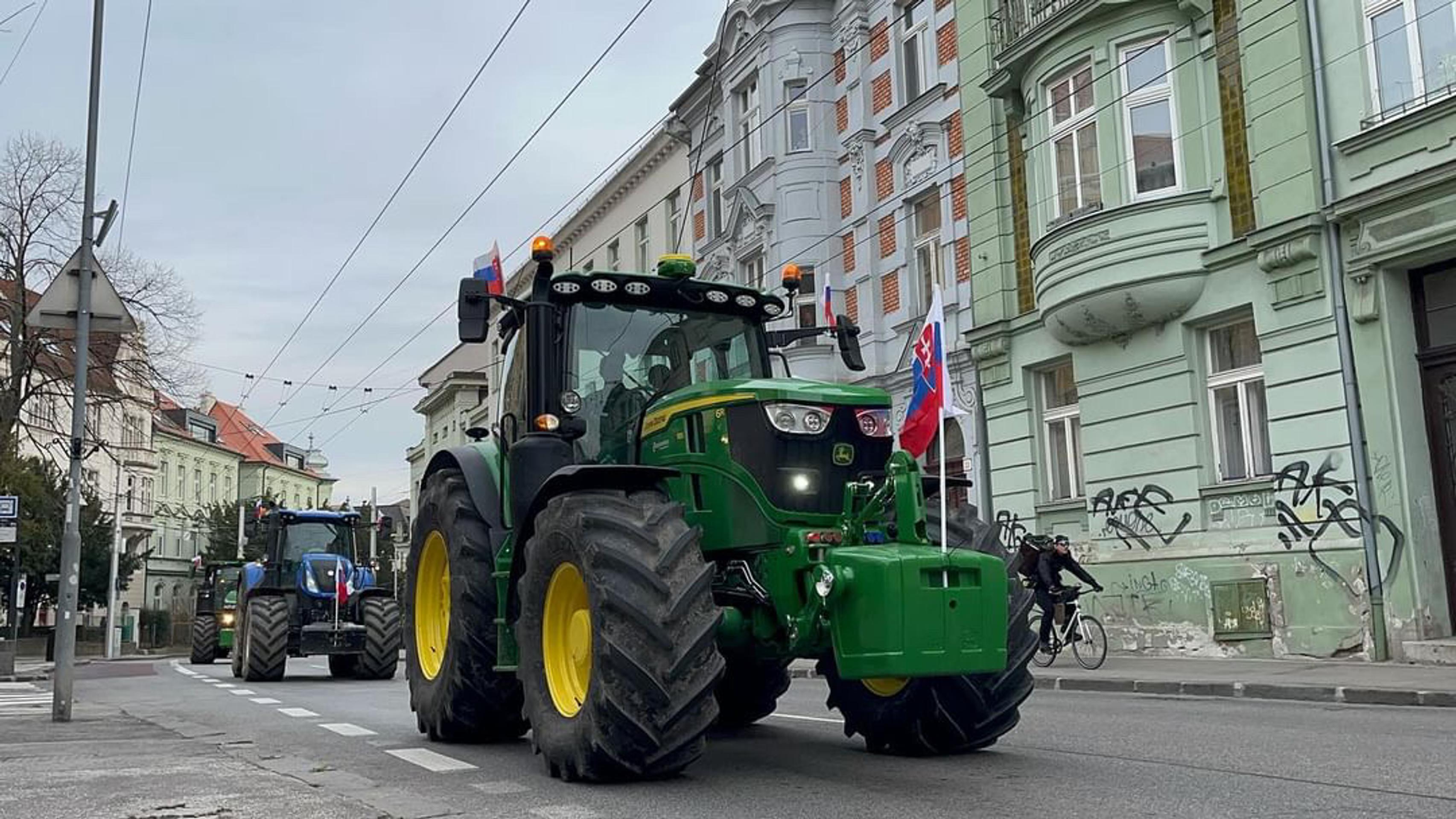 Protest farmárov v Bratislave