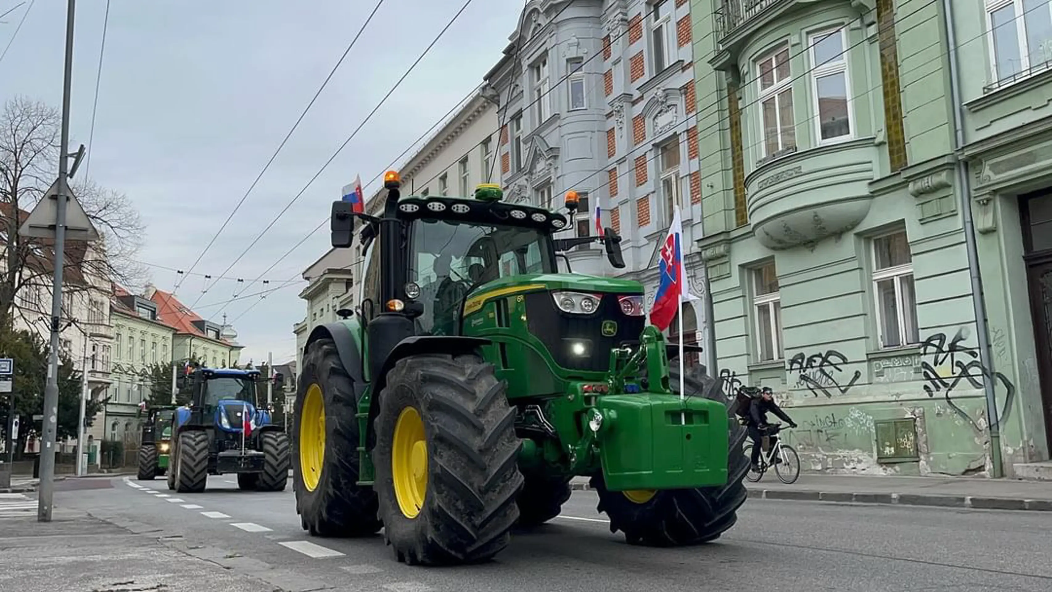Protest farmárov v Bratislave