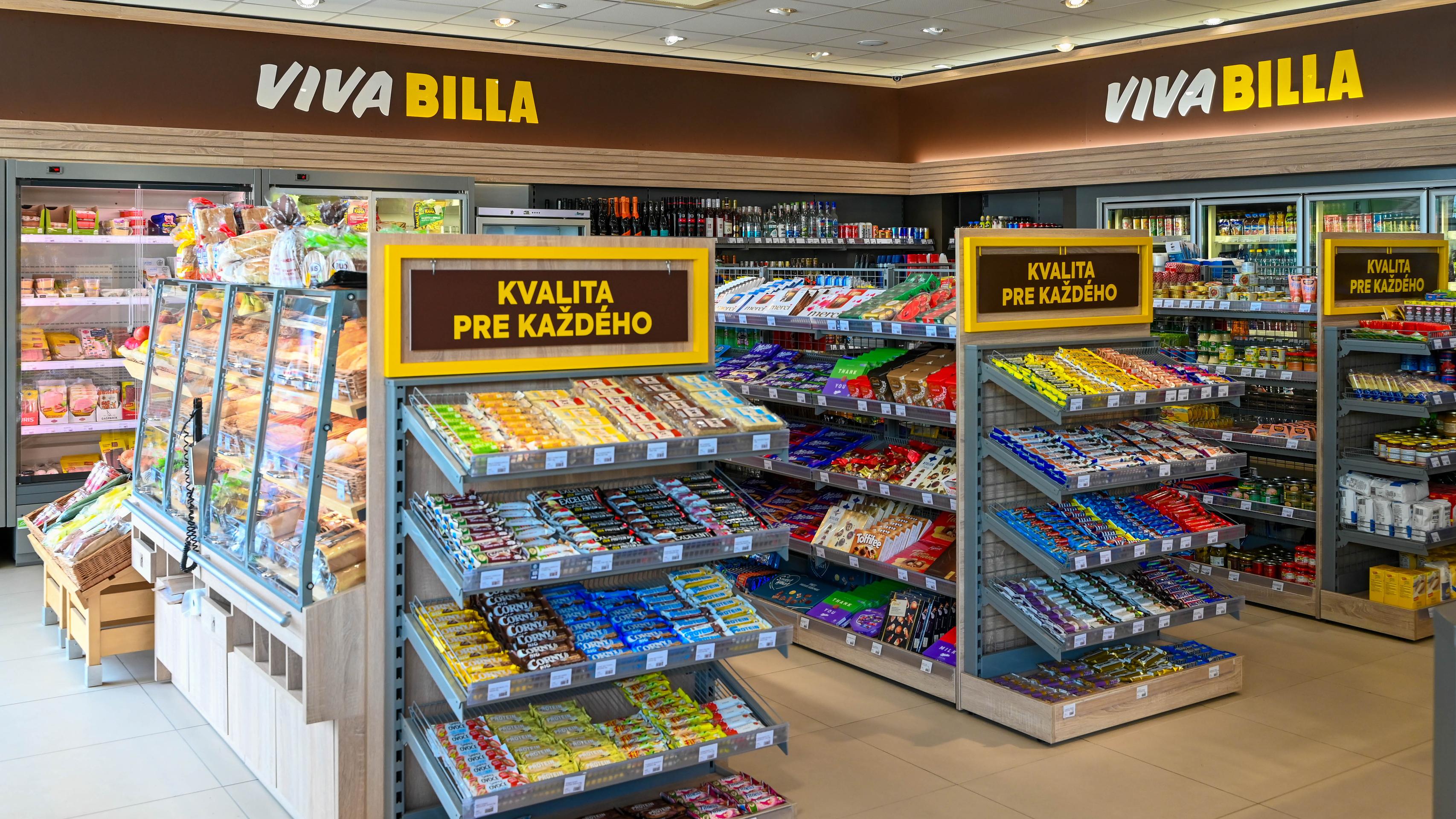 Nákup potravín na čerpacej stanici.