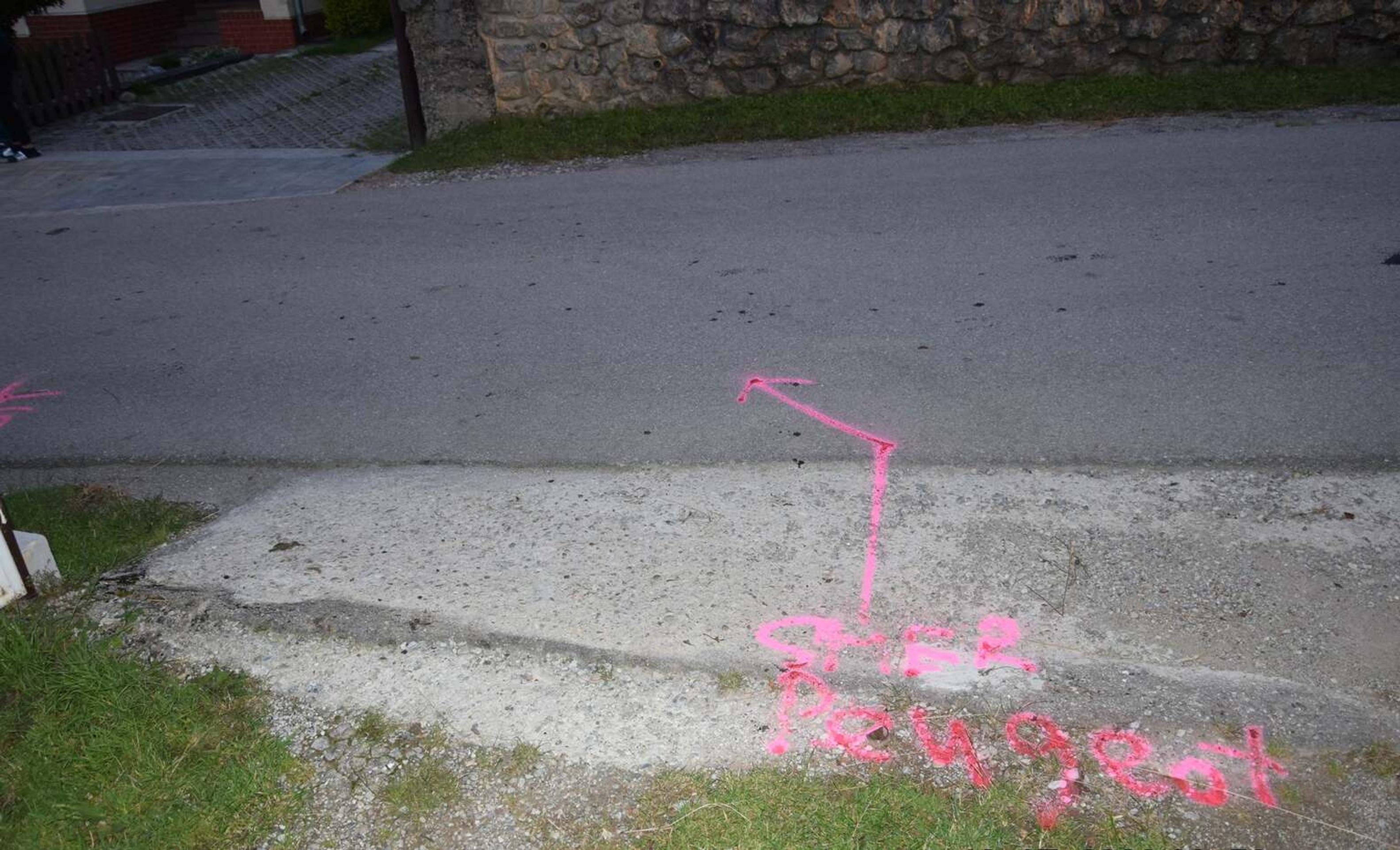 Miesto nehody v obci Dolná Poruba.