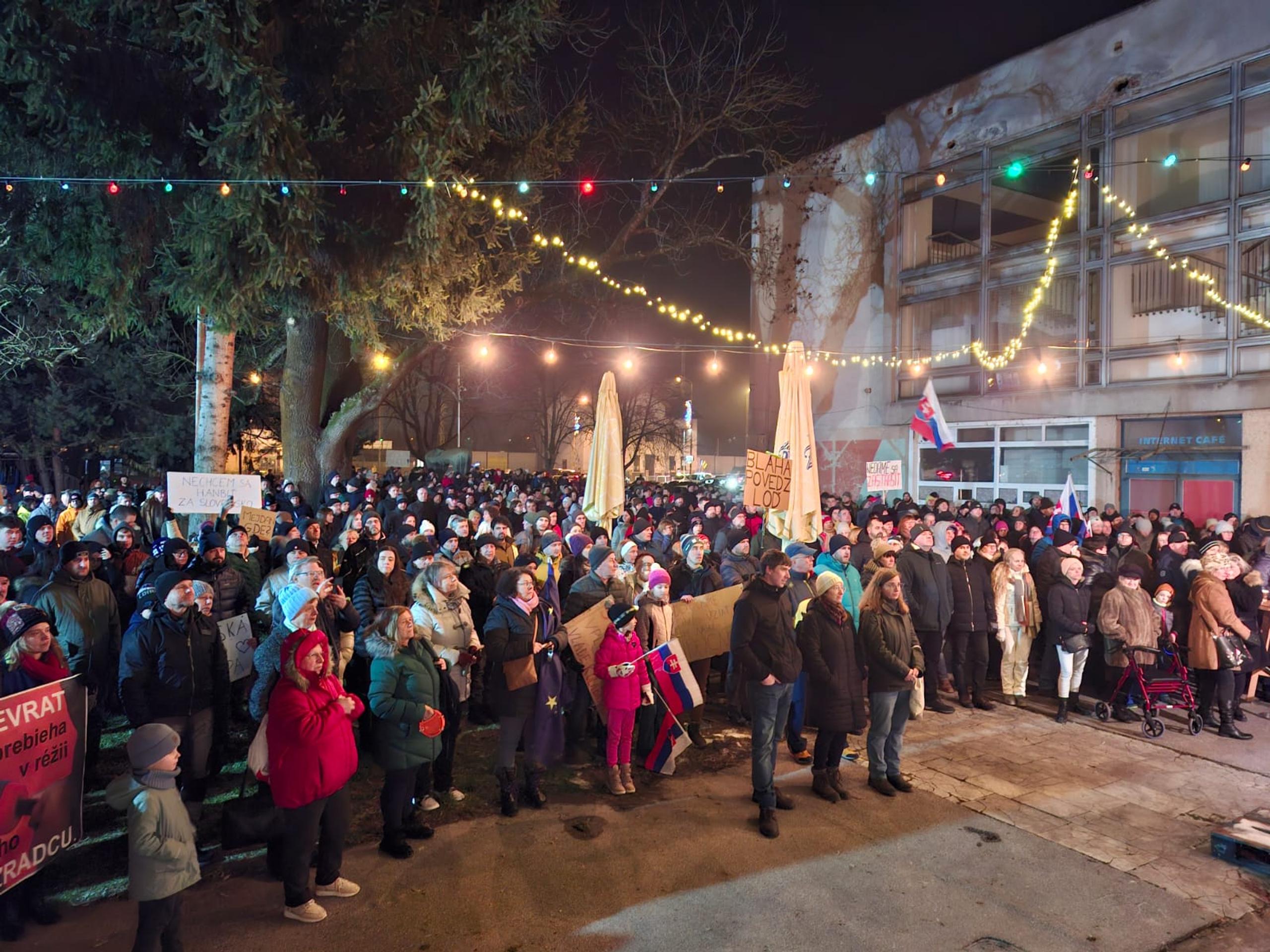 Protest v Považskej Bystrici.