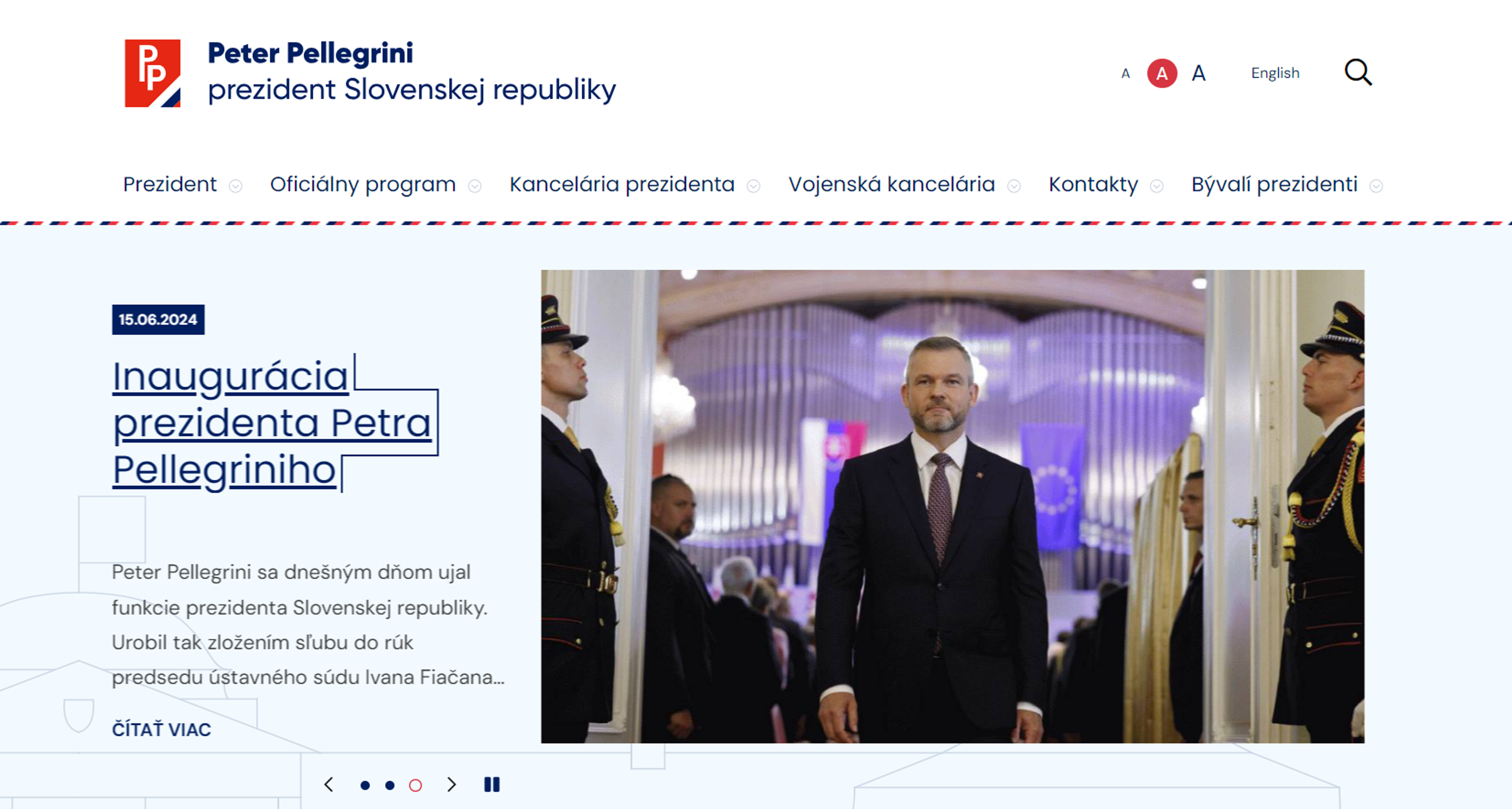 Peter Pellegrini vymenil prezidentskú štandardu za vlastné logo.