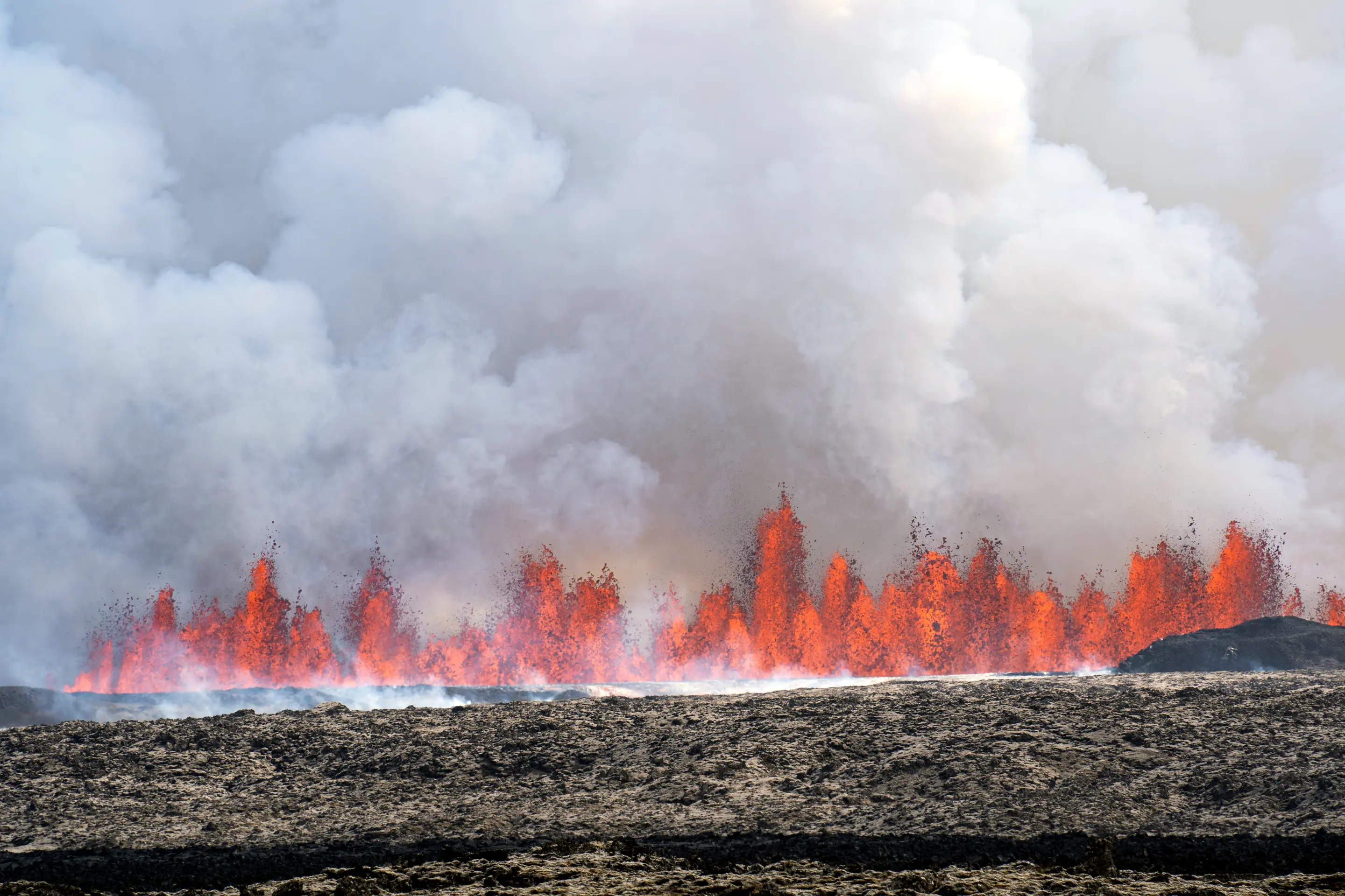 Erupcia sopky v Grindavíku na Islande