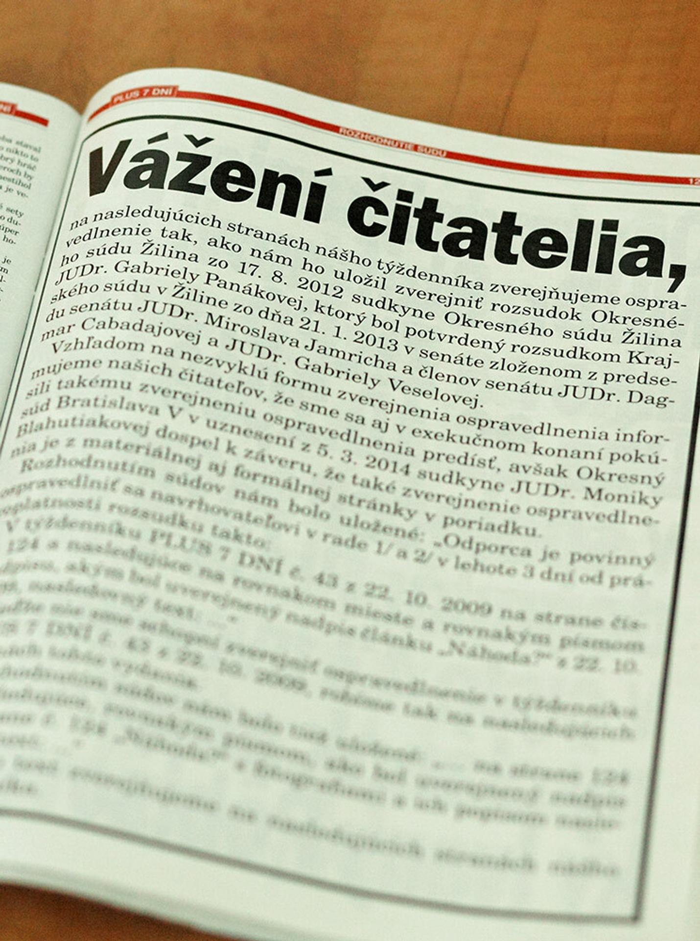 Ospravedlnenie Plus 7 dní