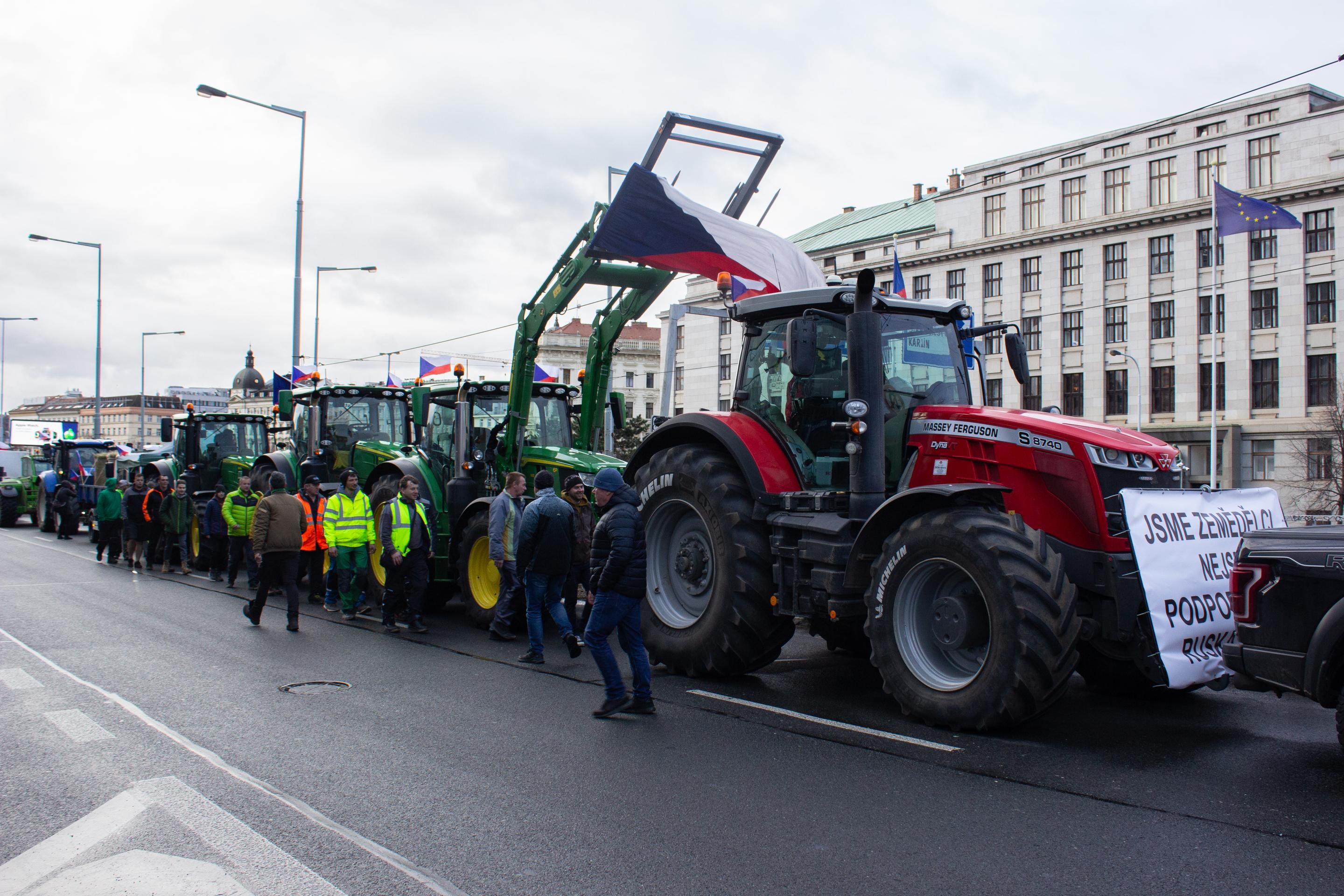 Protest farmárov v Prahe