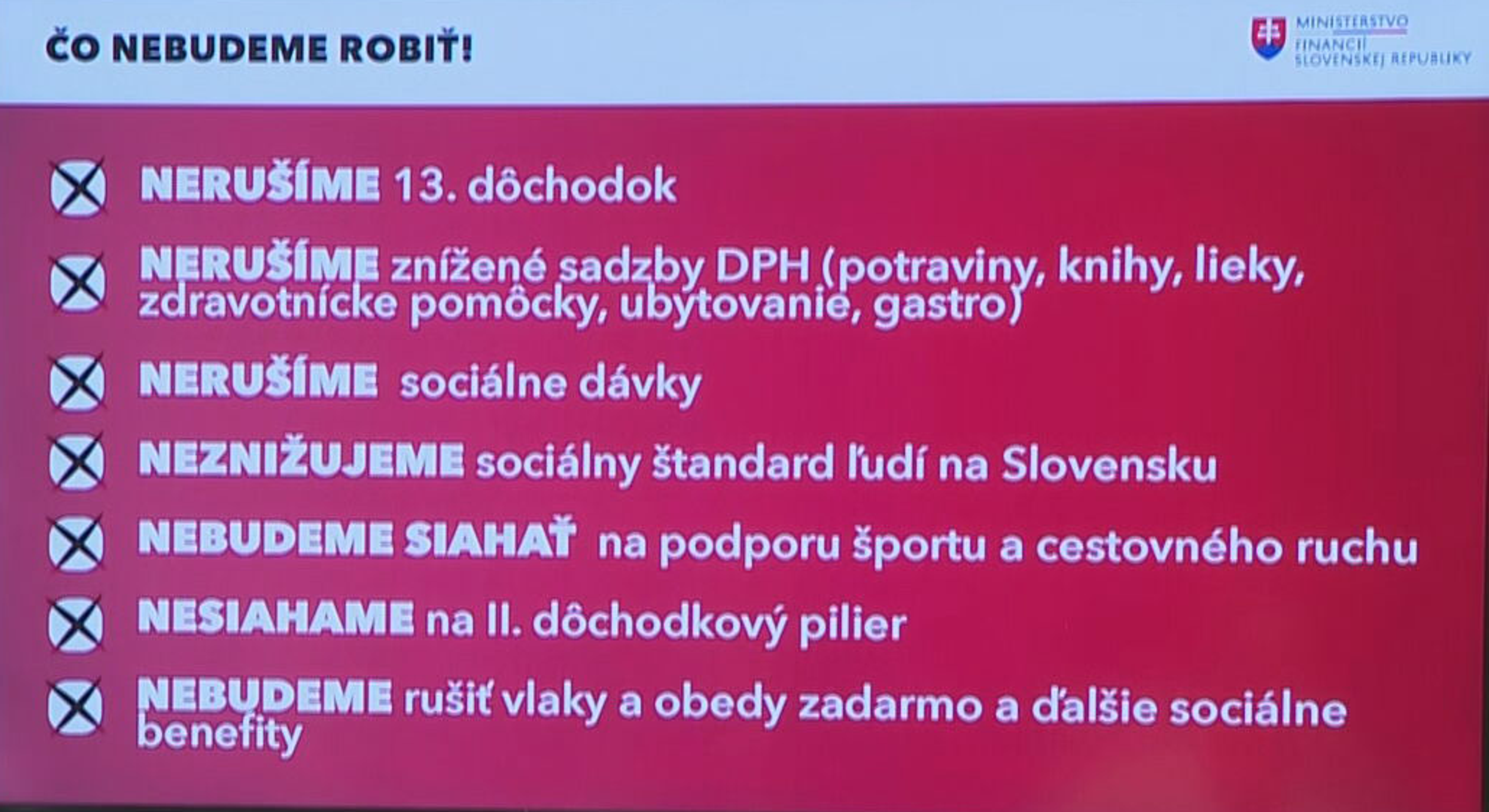 Čo sa nebude robiť