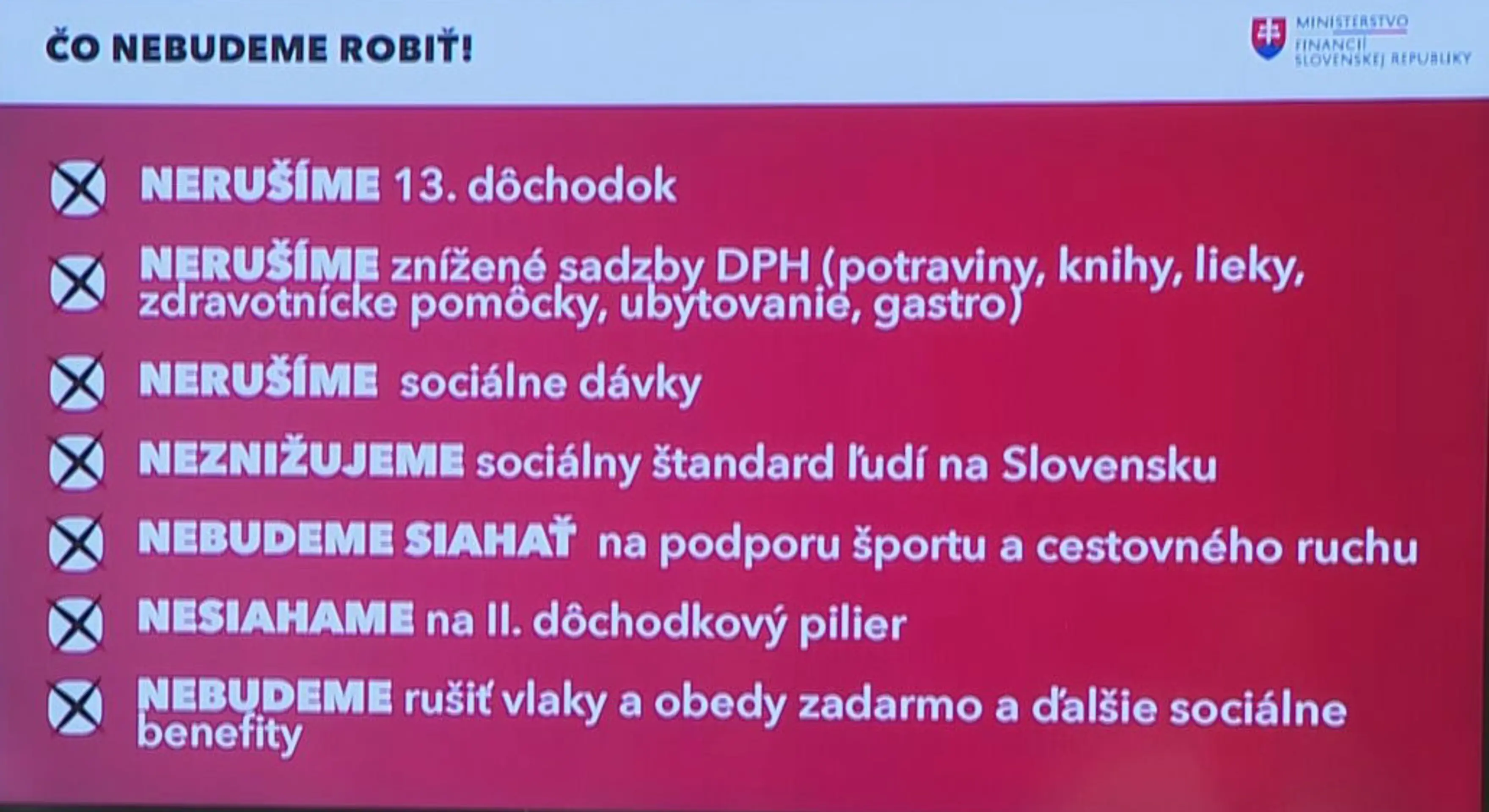 Čo sa nebude robiť
