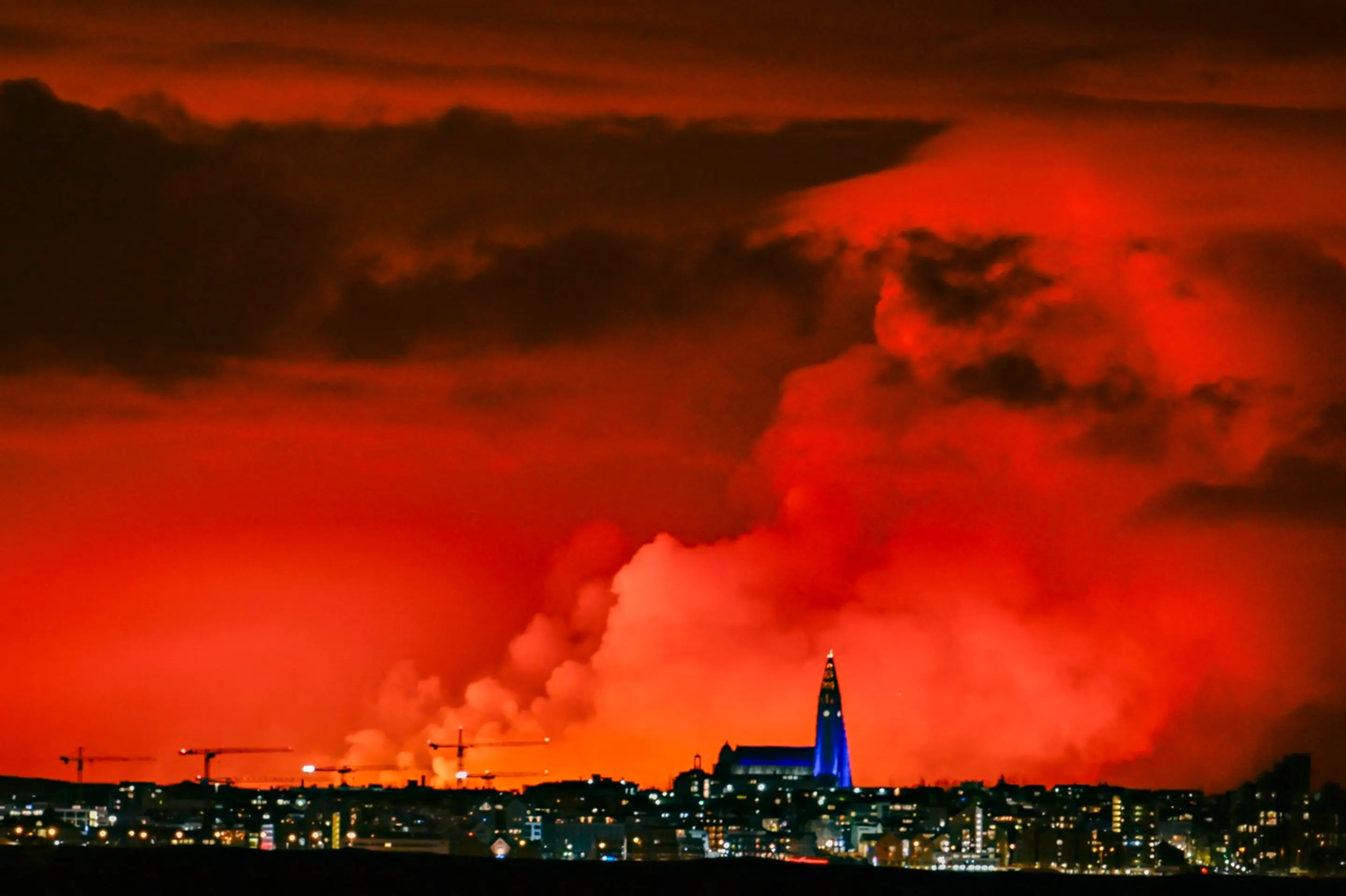 Erupcia na Islande. 
