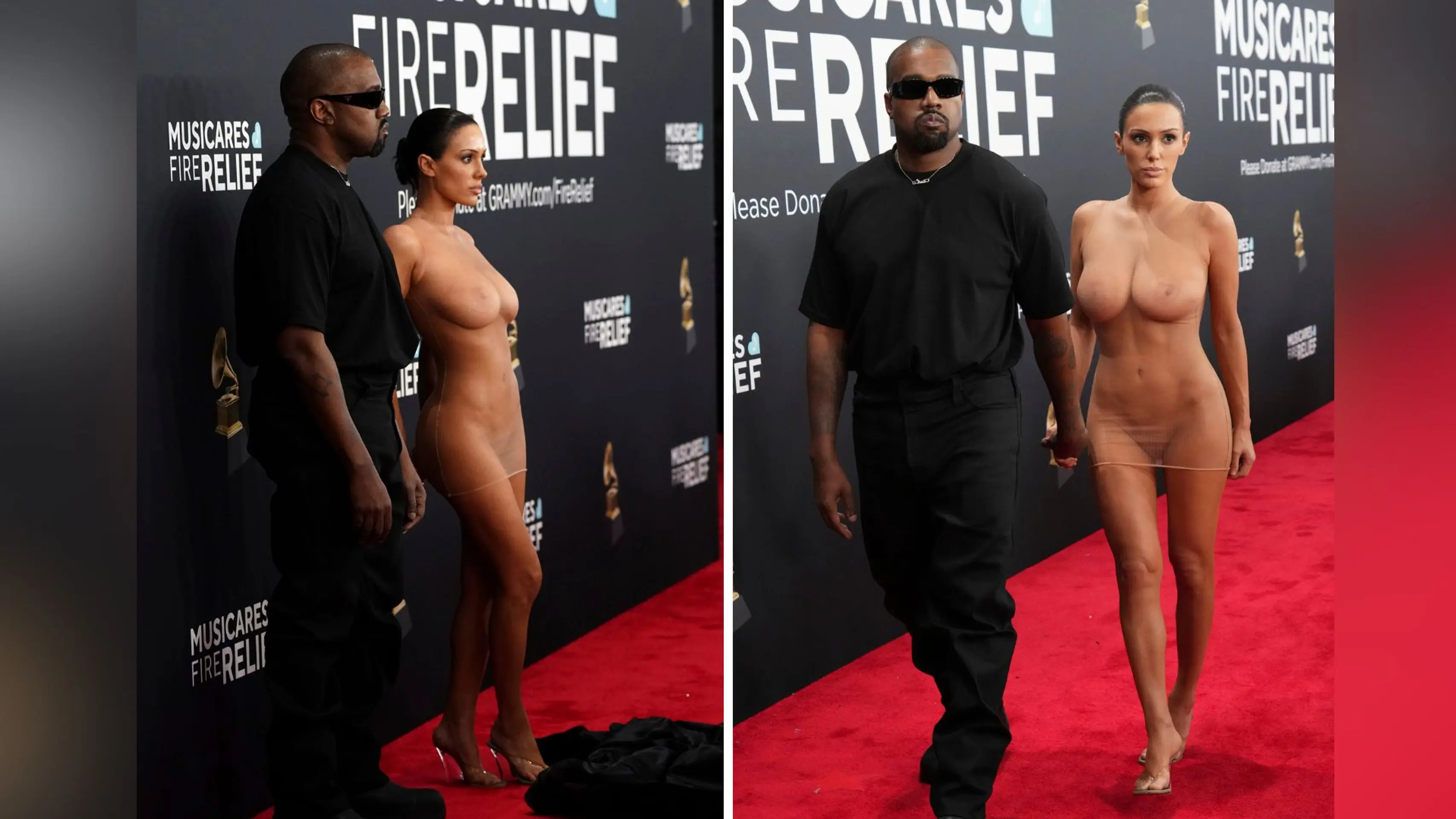 Kanyeho manželka prišla na Grammys takmer nahá