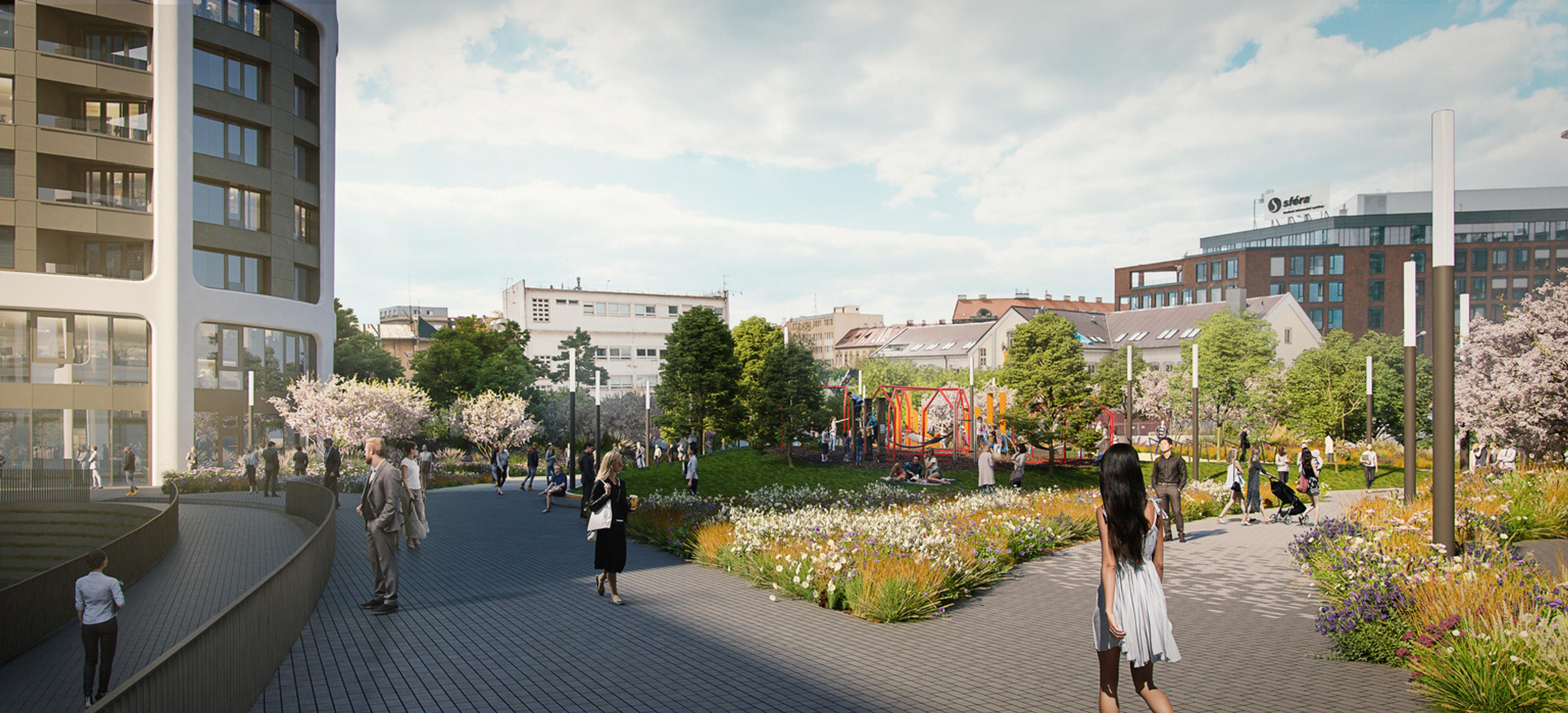 Nový multifunkčný verejný park v Bratislave.