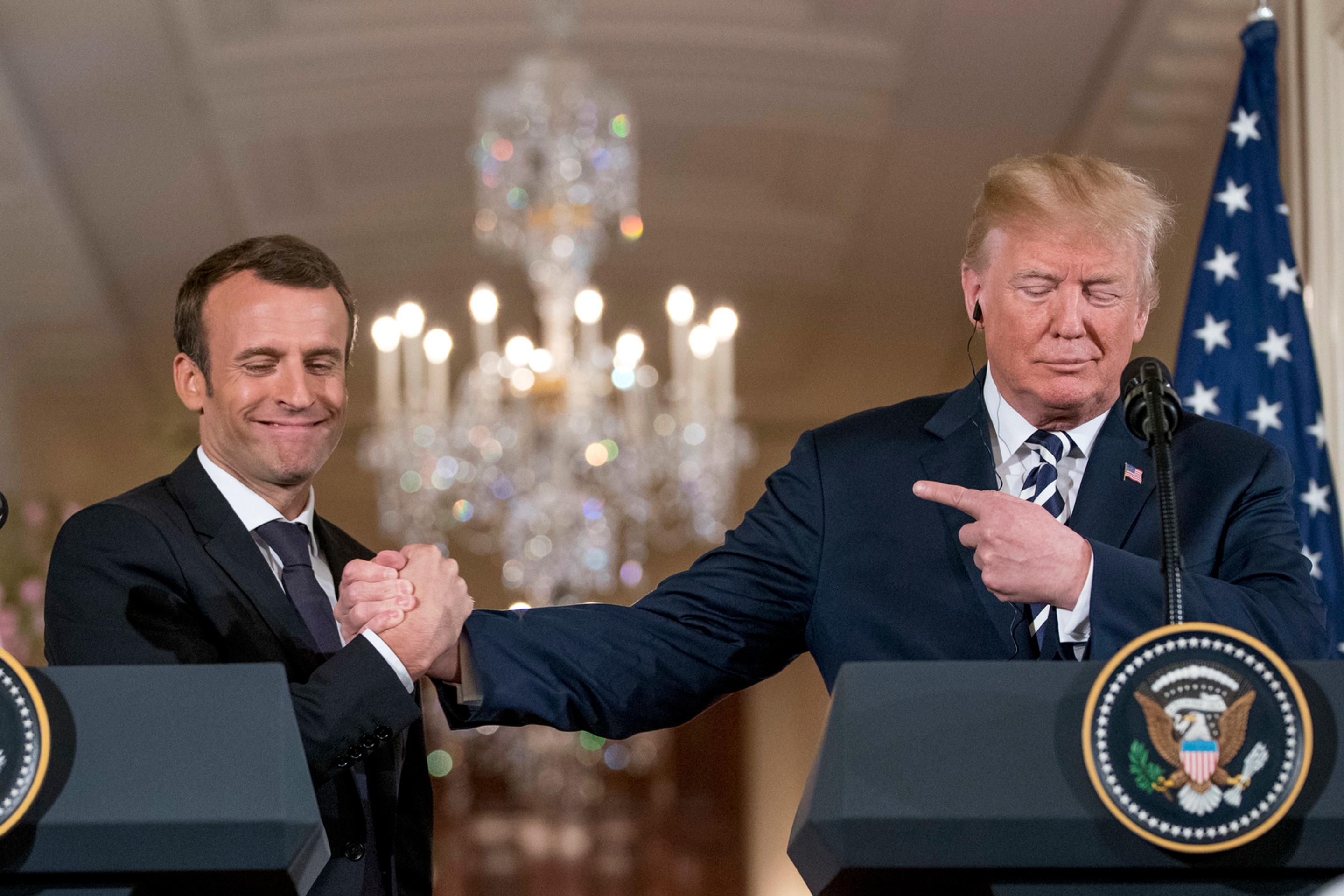Emmanuel Macron a Donald Trump. 