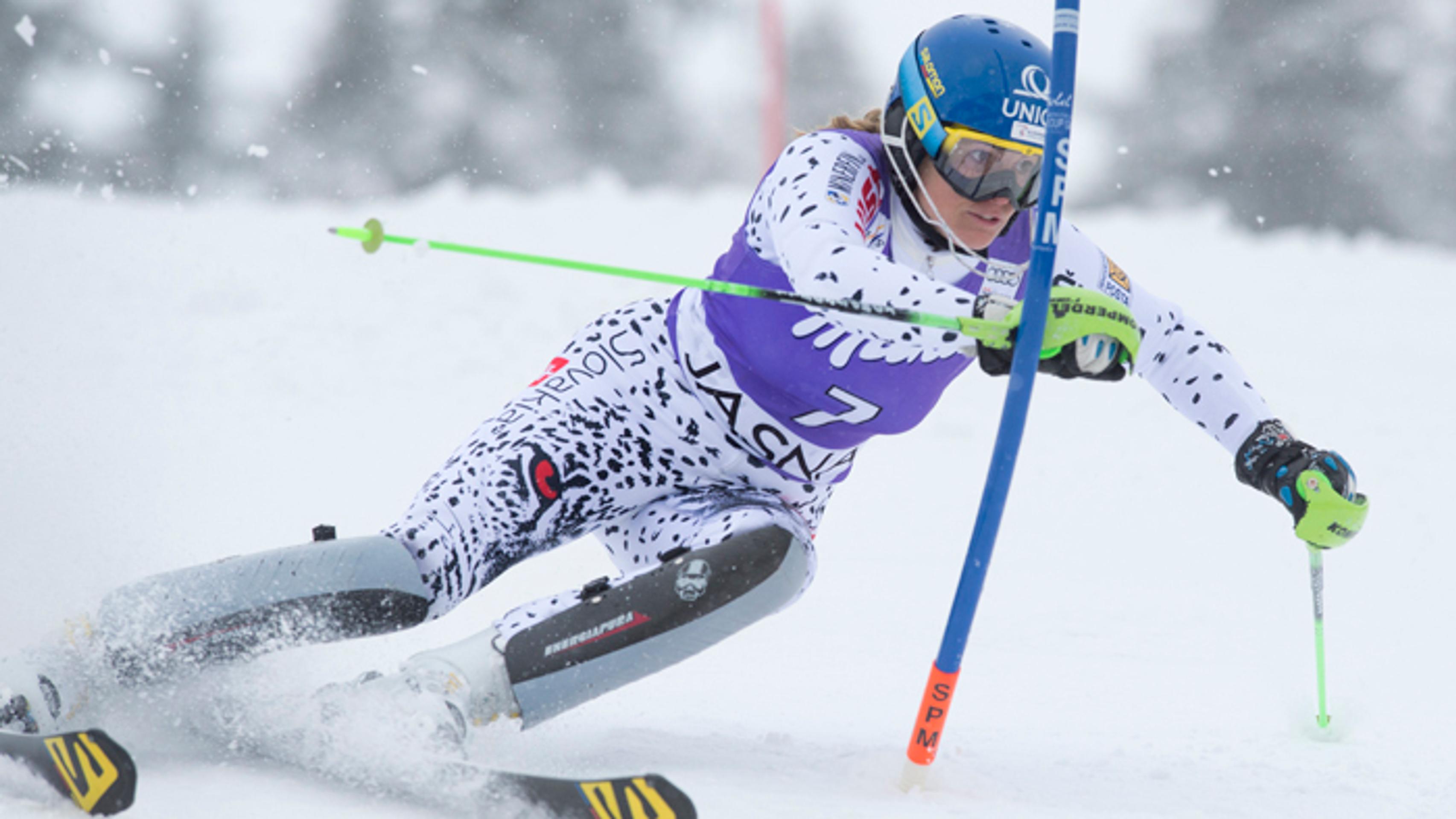 Veronika Velez-Zuzulová počas slalomu SP v Jasnej.