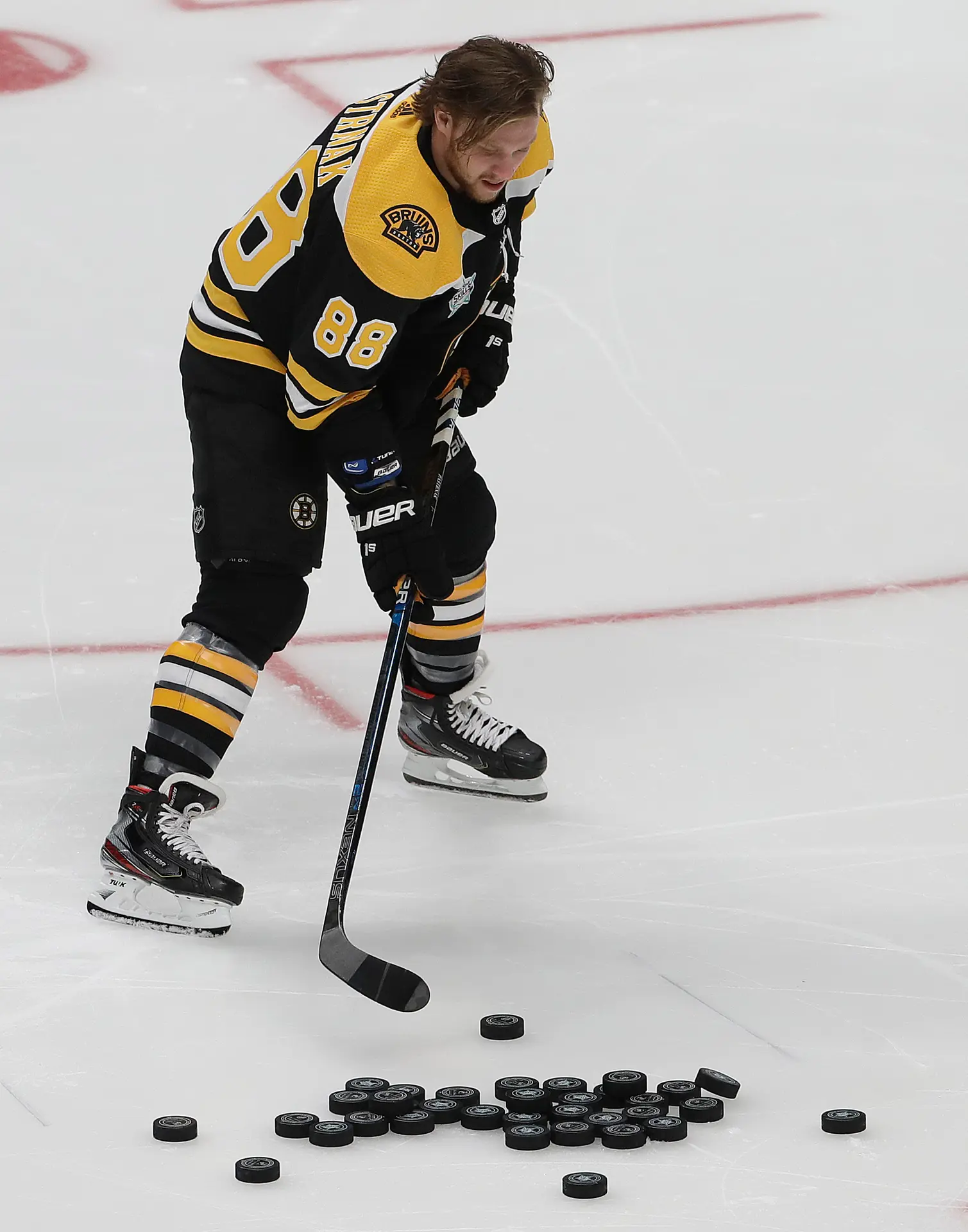 David Pastrňák z Bostonu v Súťaži zručností v rámci All star víkendu NHL.