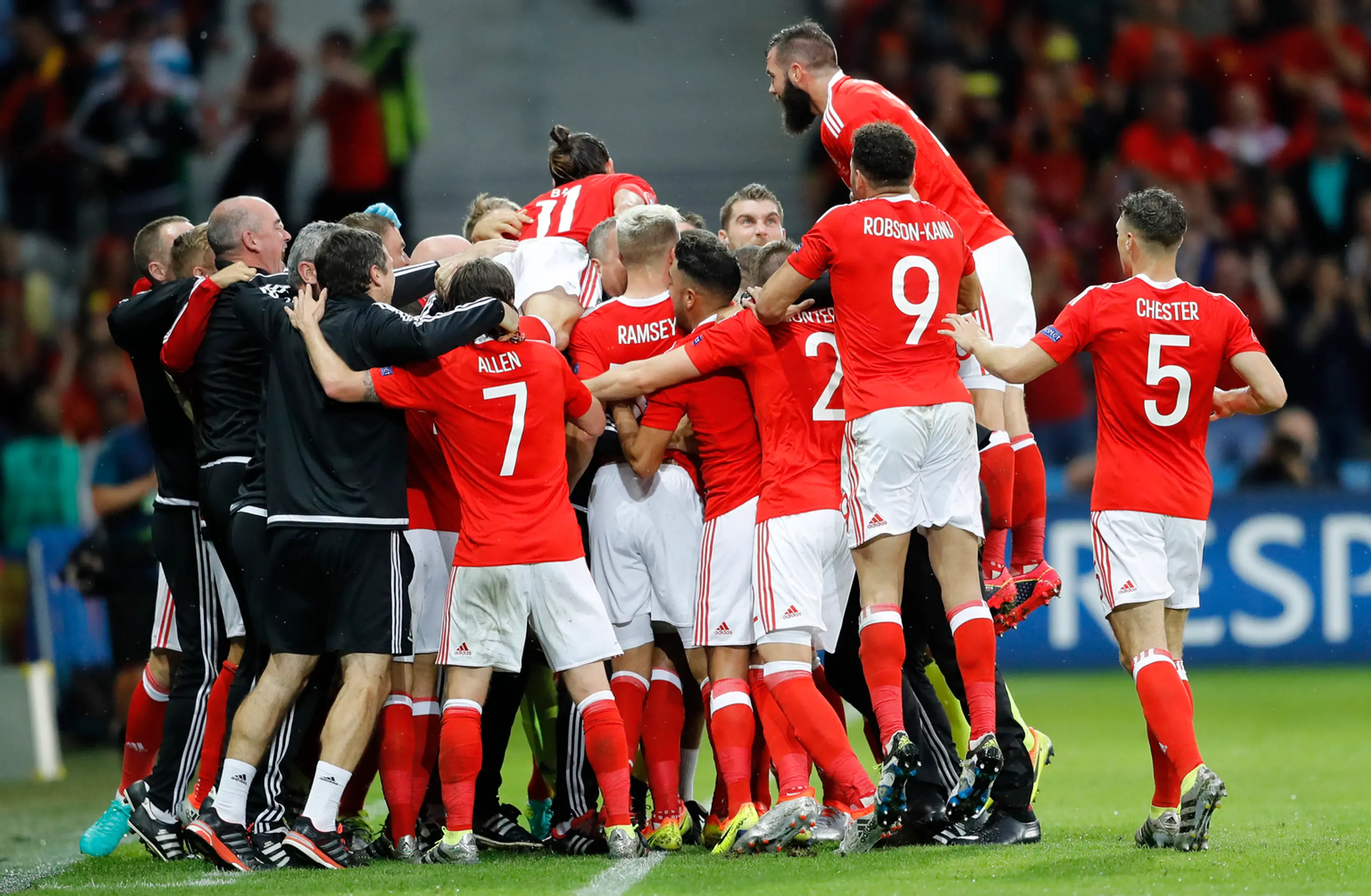 Snímky zo zápasu Belgicko - Wales