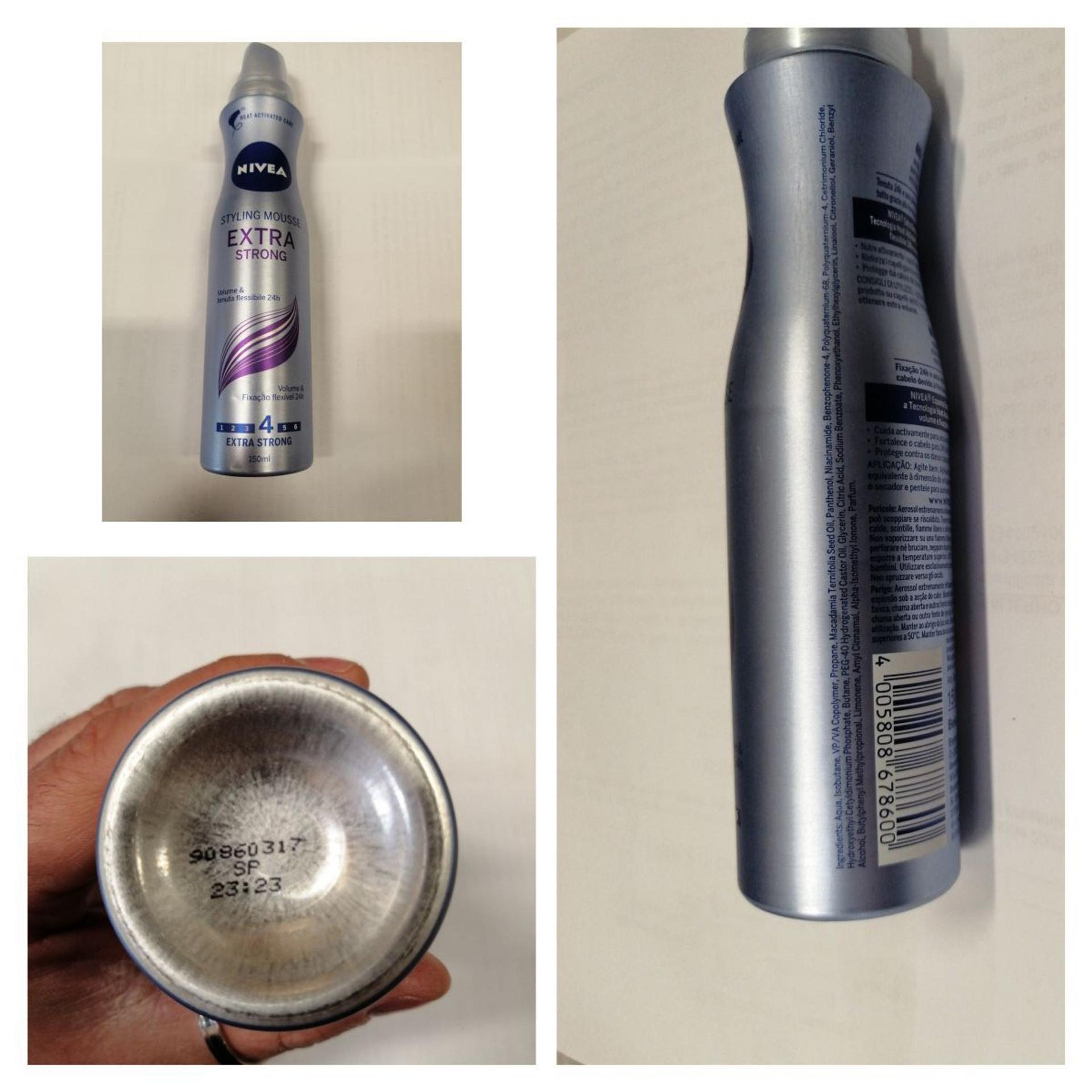 Penové tužidlo na vlasy Styling Mousse Extra Strong značky Nivea.