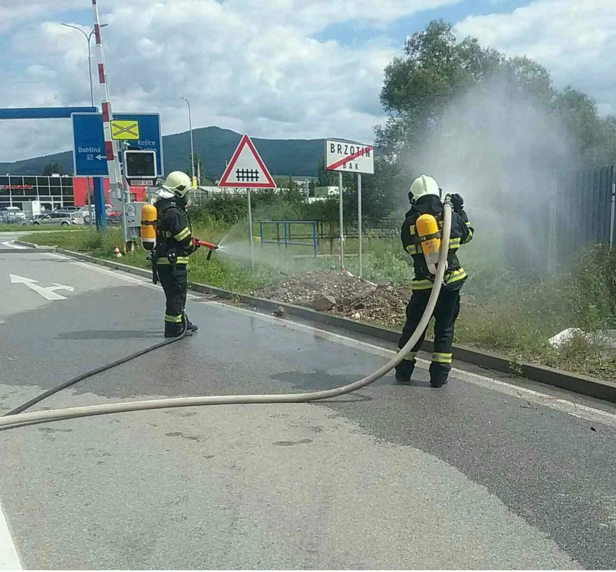 Únik plynu v Rožňave.