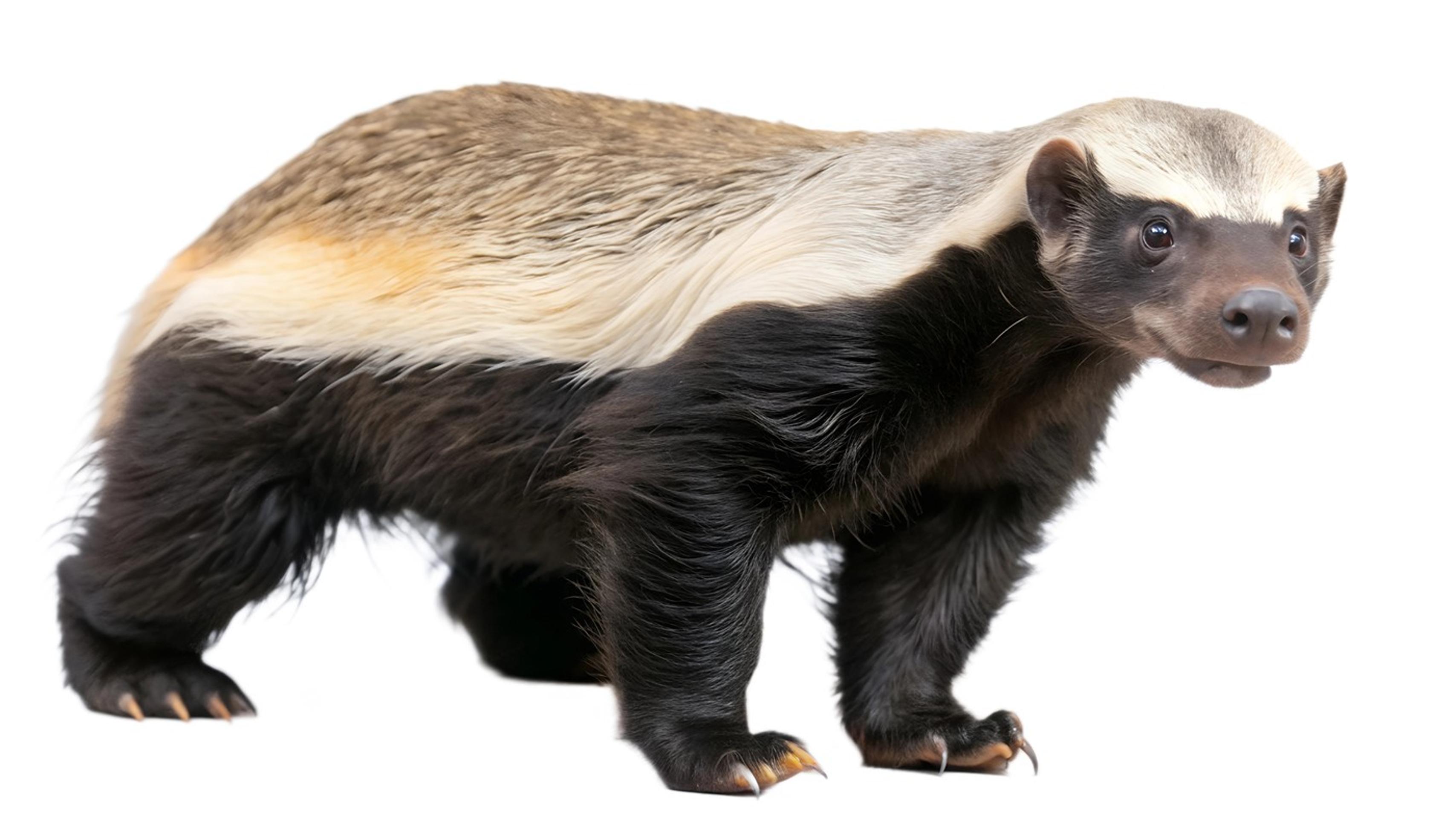 Mediar svetlochrbtý  lat. Mellivora capensis.