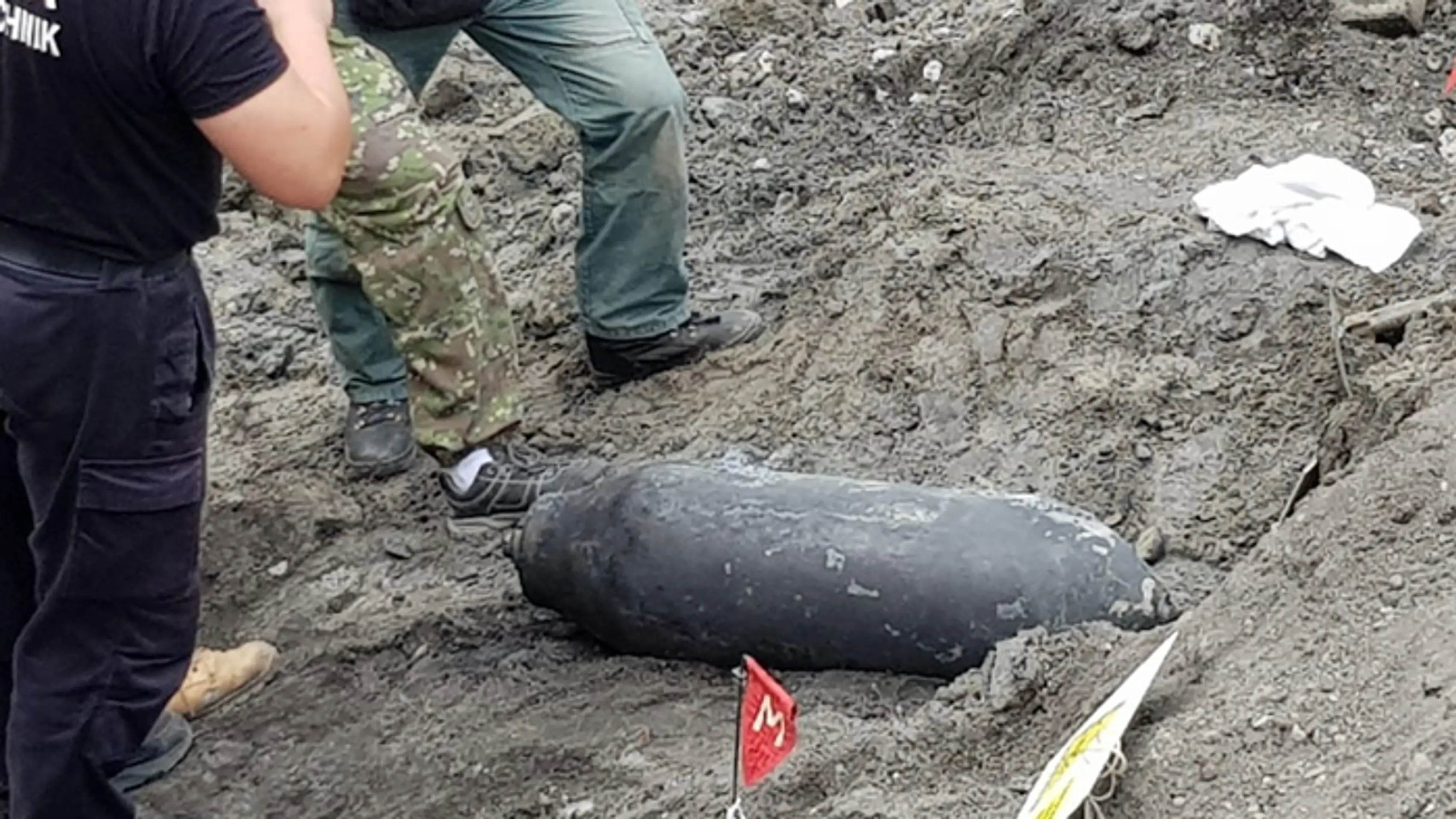 Bomba, ktorú našli na stavenisku na Chalupkovej ulici v Bratislave.