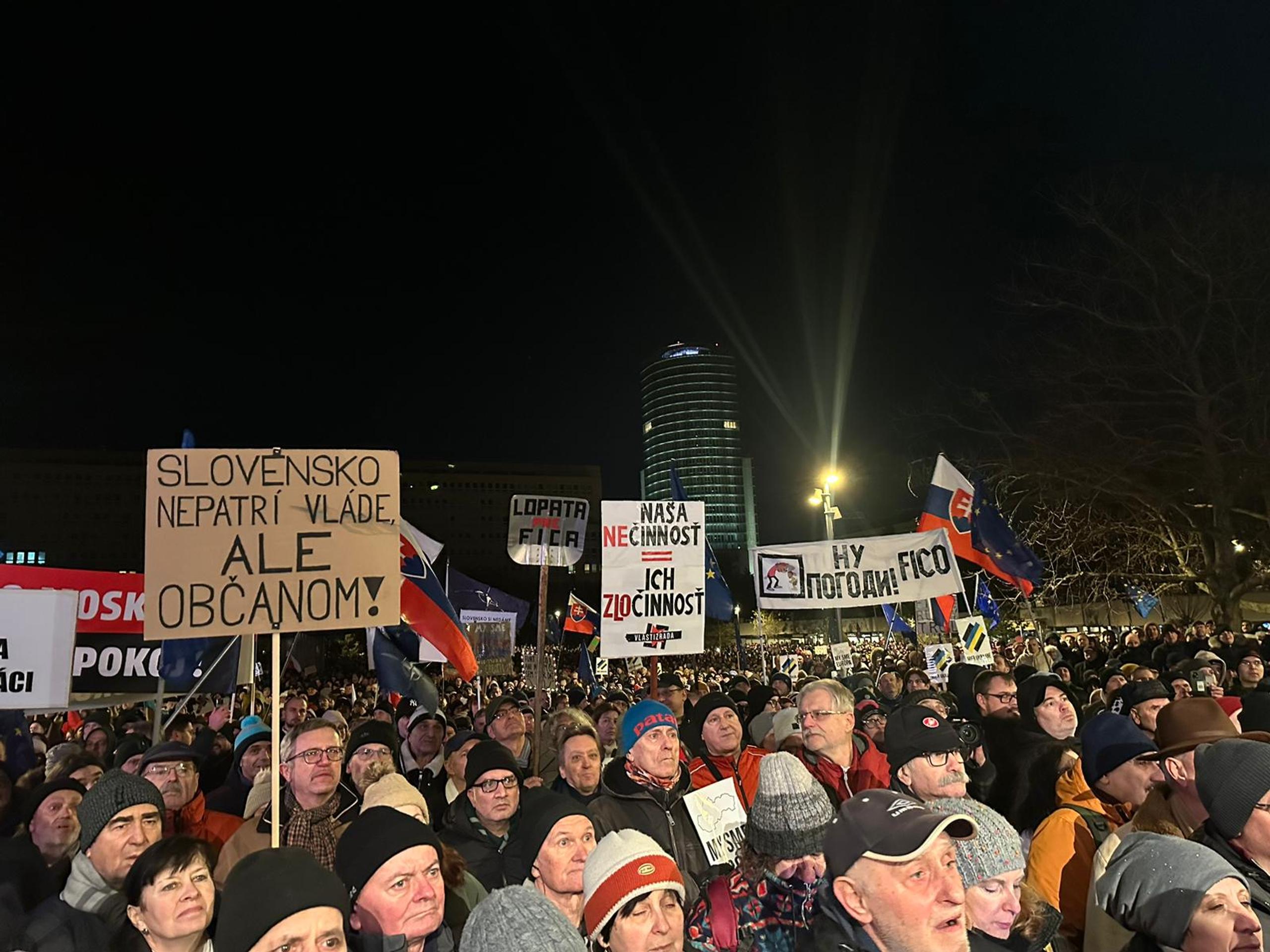 Protest v Bratislave.