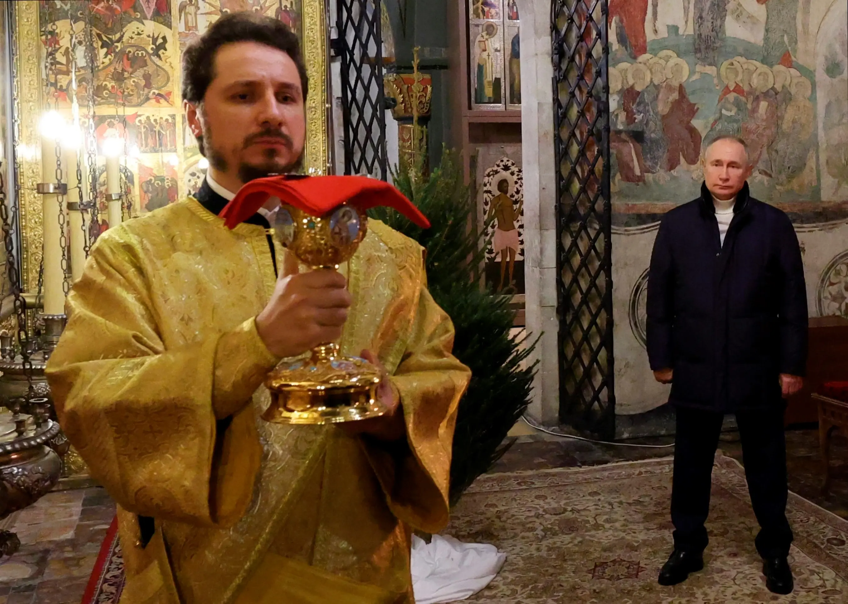 Vianočnú omšu absolvoval Putin v kremeľskom chráme.