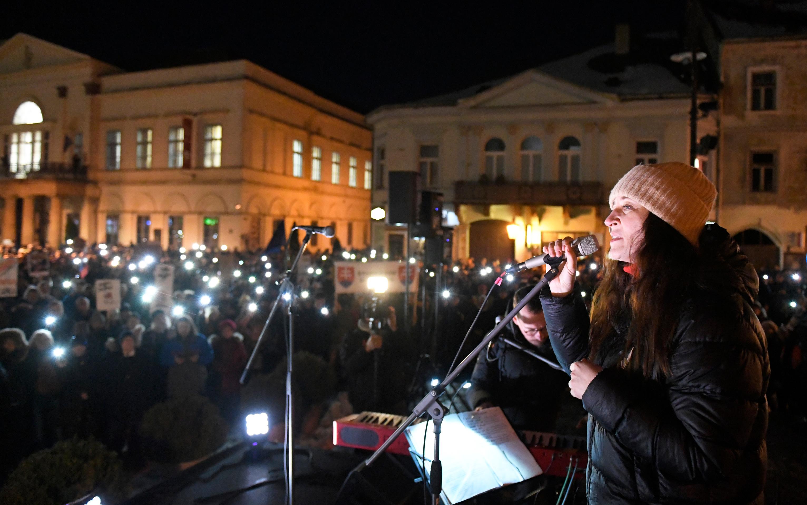 Opozičný protest v Košiciach.