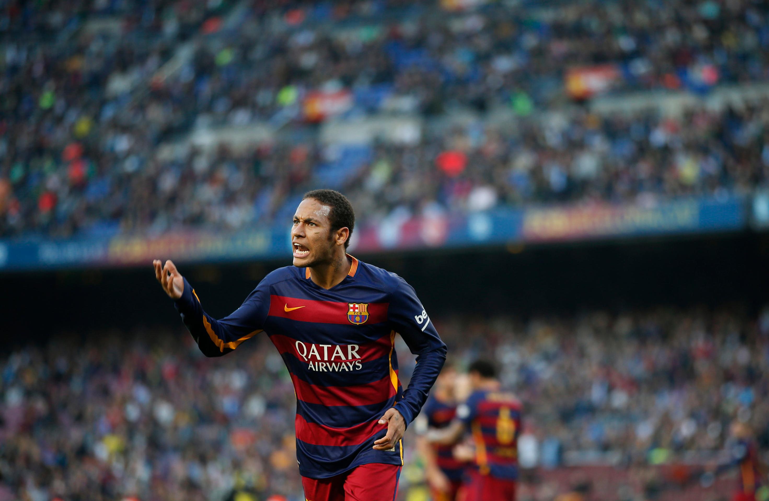 Neymarovo gesto počas zápasu FC Barcelona - Villarreal