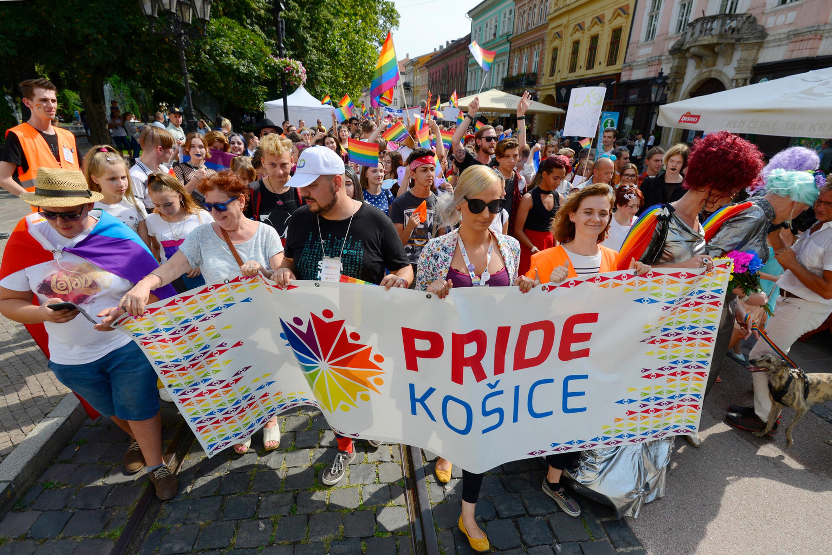 Na snímke účastníci pochodu PRIDE v Košiciach 24. augusta 2019.