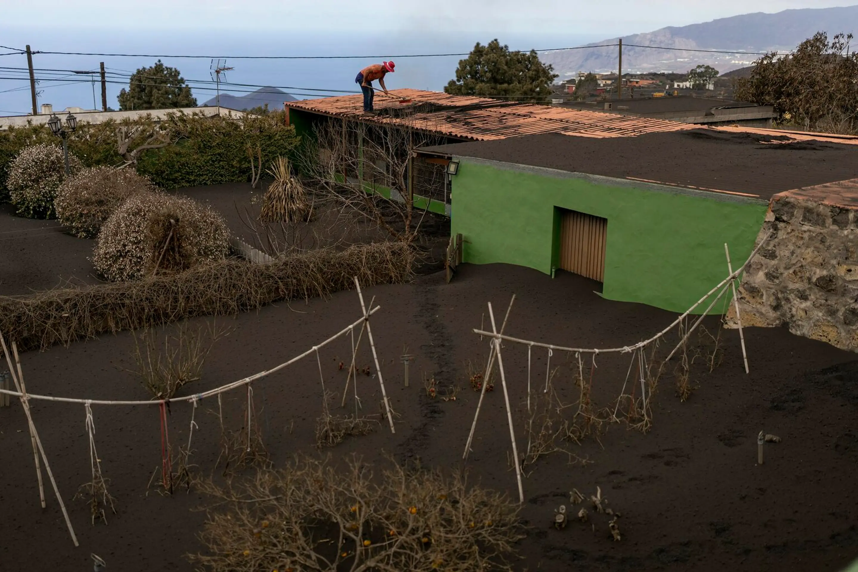Sopečný popol na ostrove La Palma