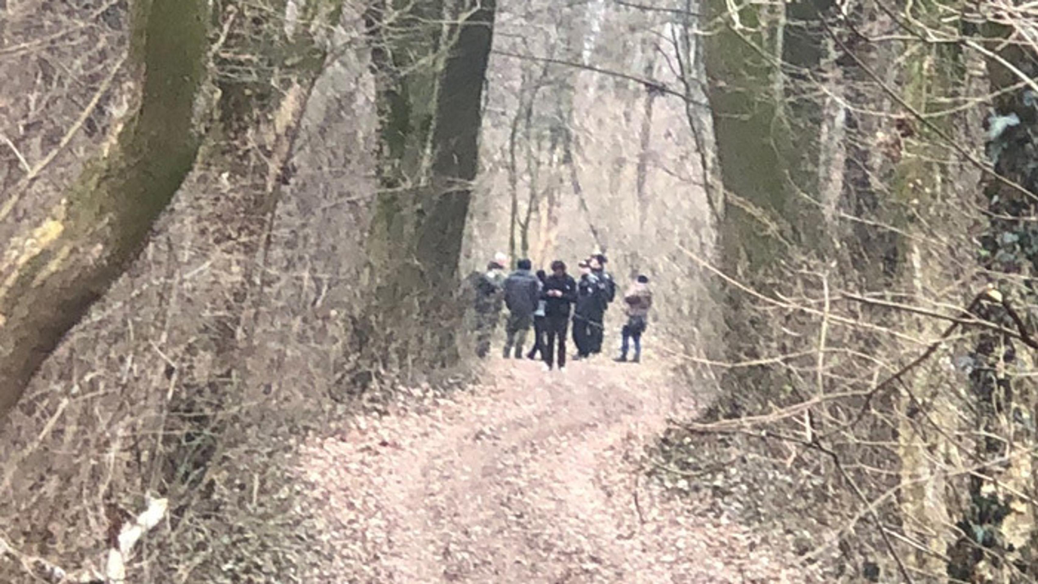 Policajti prehľadávajú Mačiansky háj.