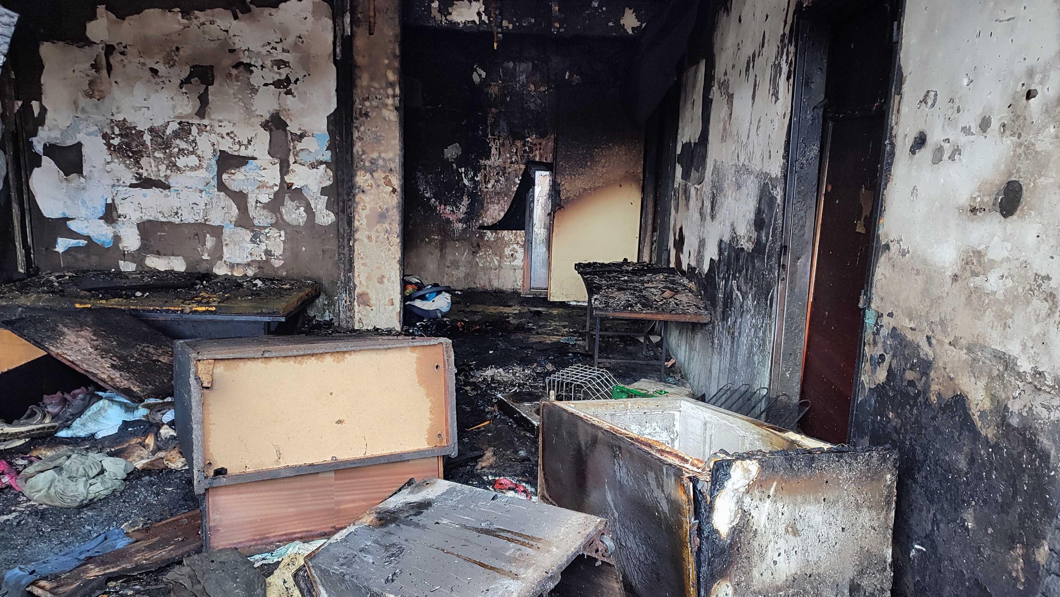 Požiar v obci Svinia