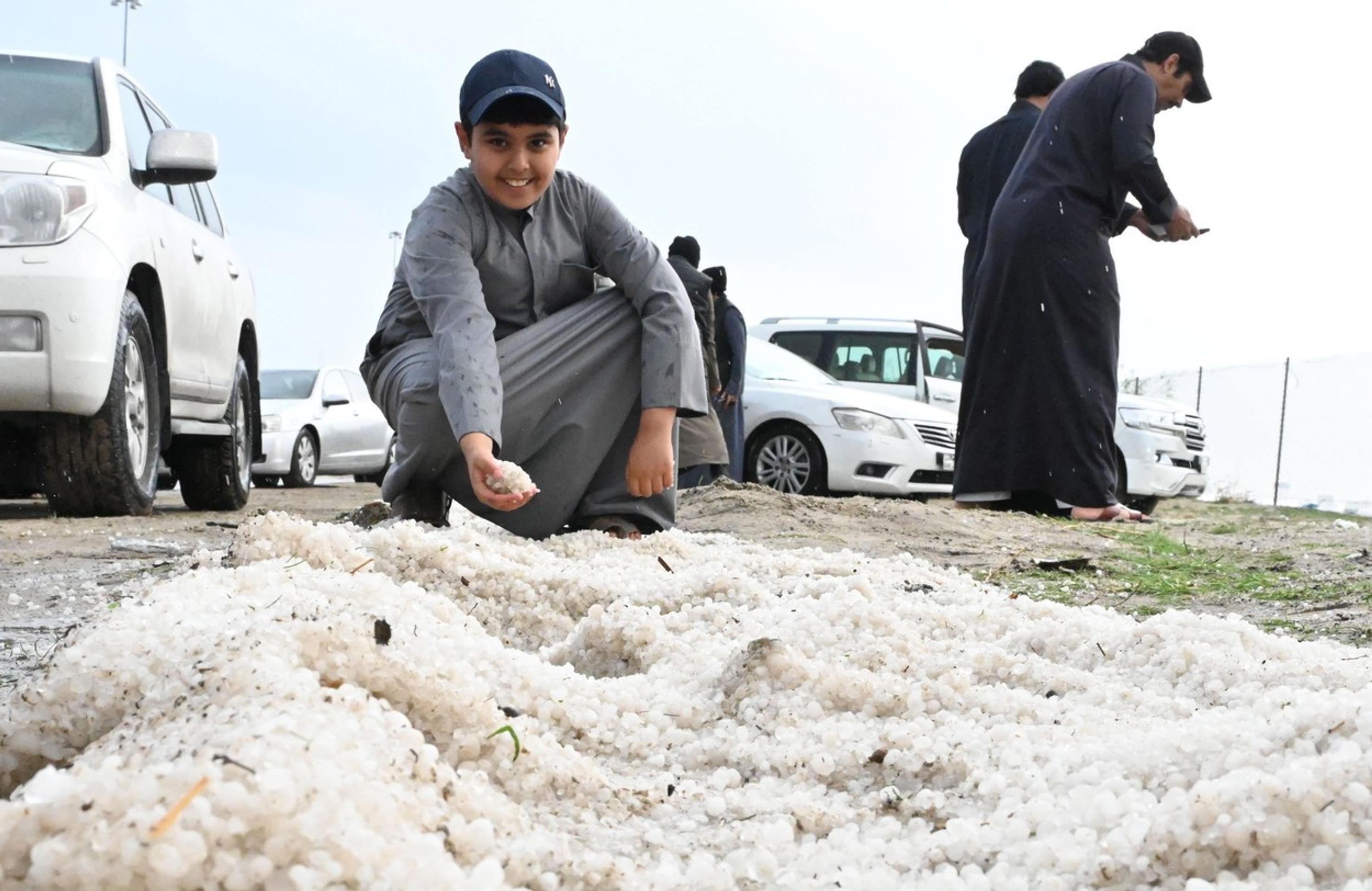 Krupobitie v Kuvajte.